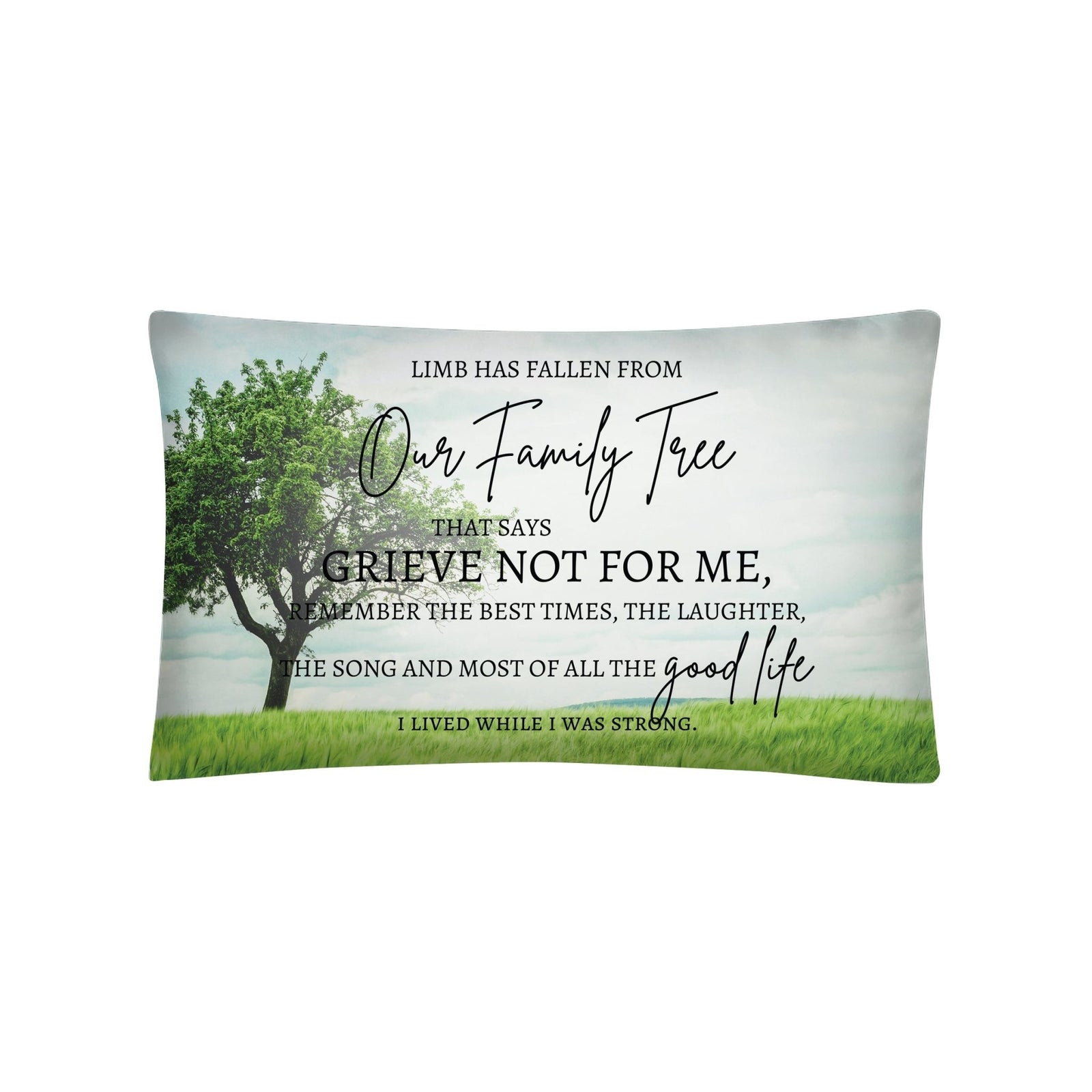 Memorial Sympathy Throw Pillow for Home Décor - A Limb Has Fallen - LifeSong Milestones