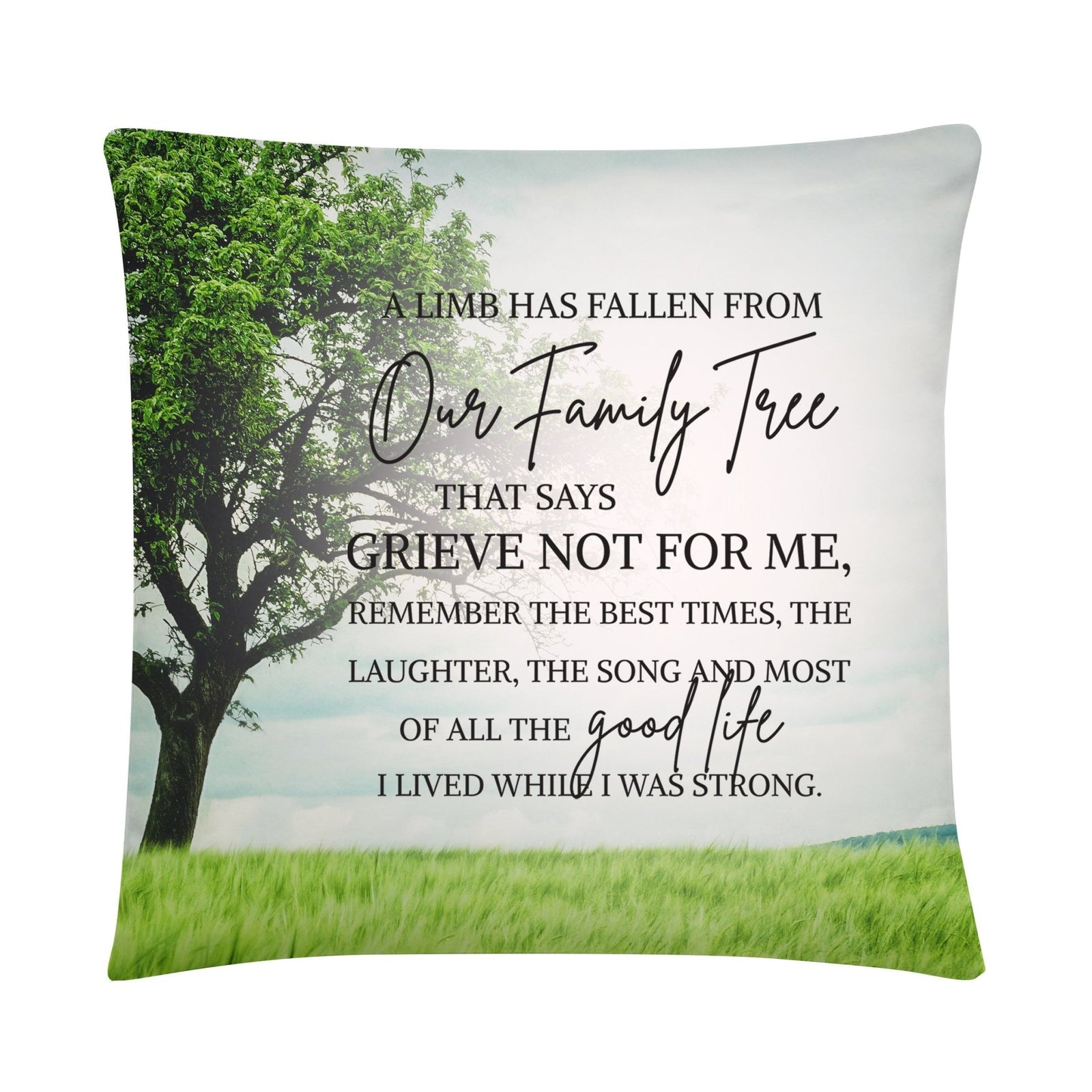 Memorial Sympathy Throw Pillow for Home Décor - A Limb Has Fallen - LifeSong Milestones