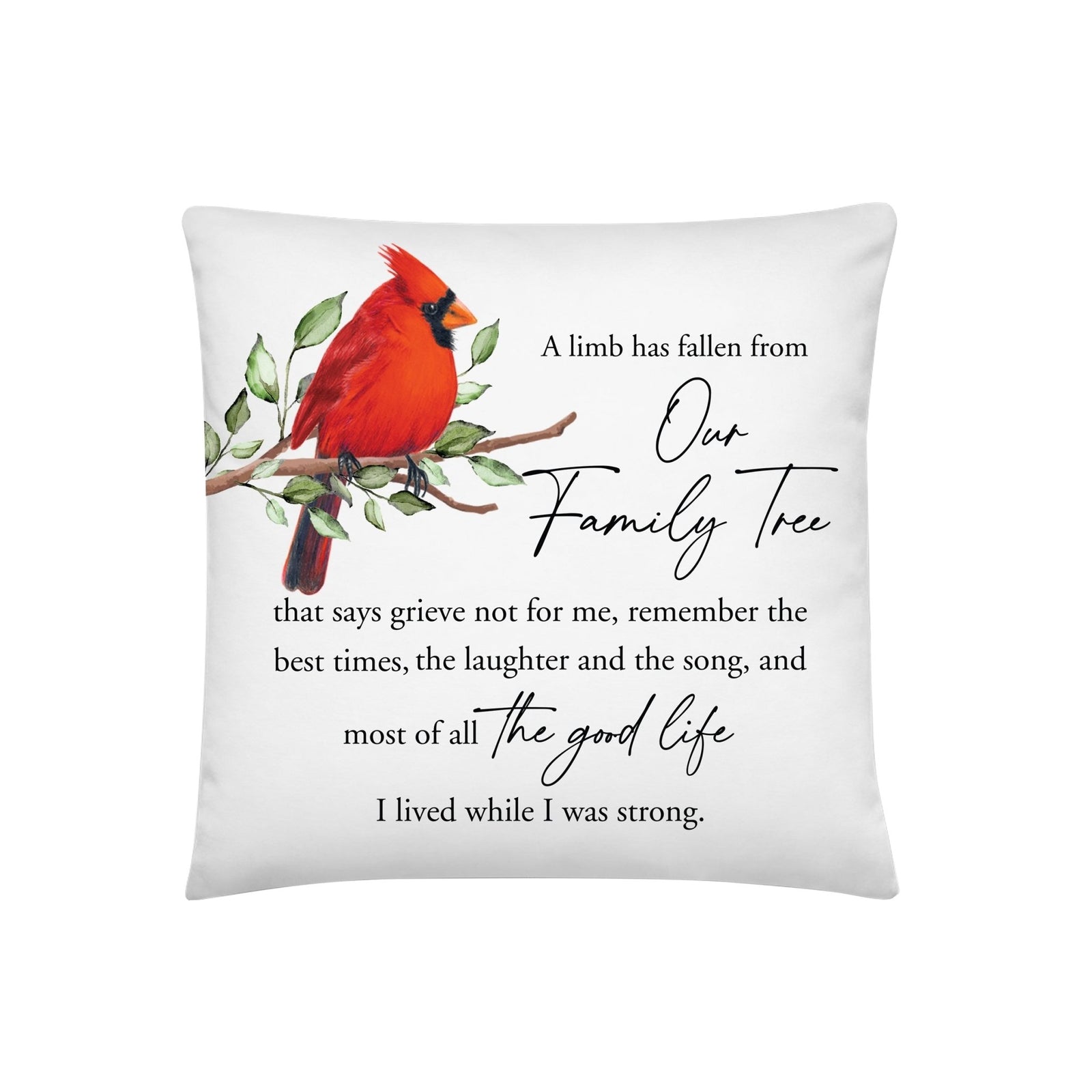 Memorial Sympathy Throw Pillow for Home Décor - A Limb Has Fallen - LifeSong Milestones