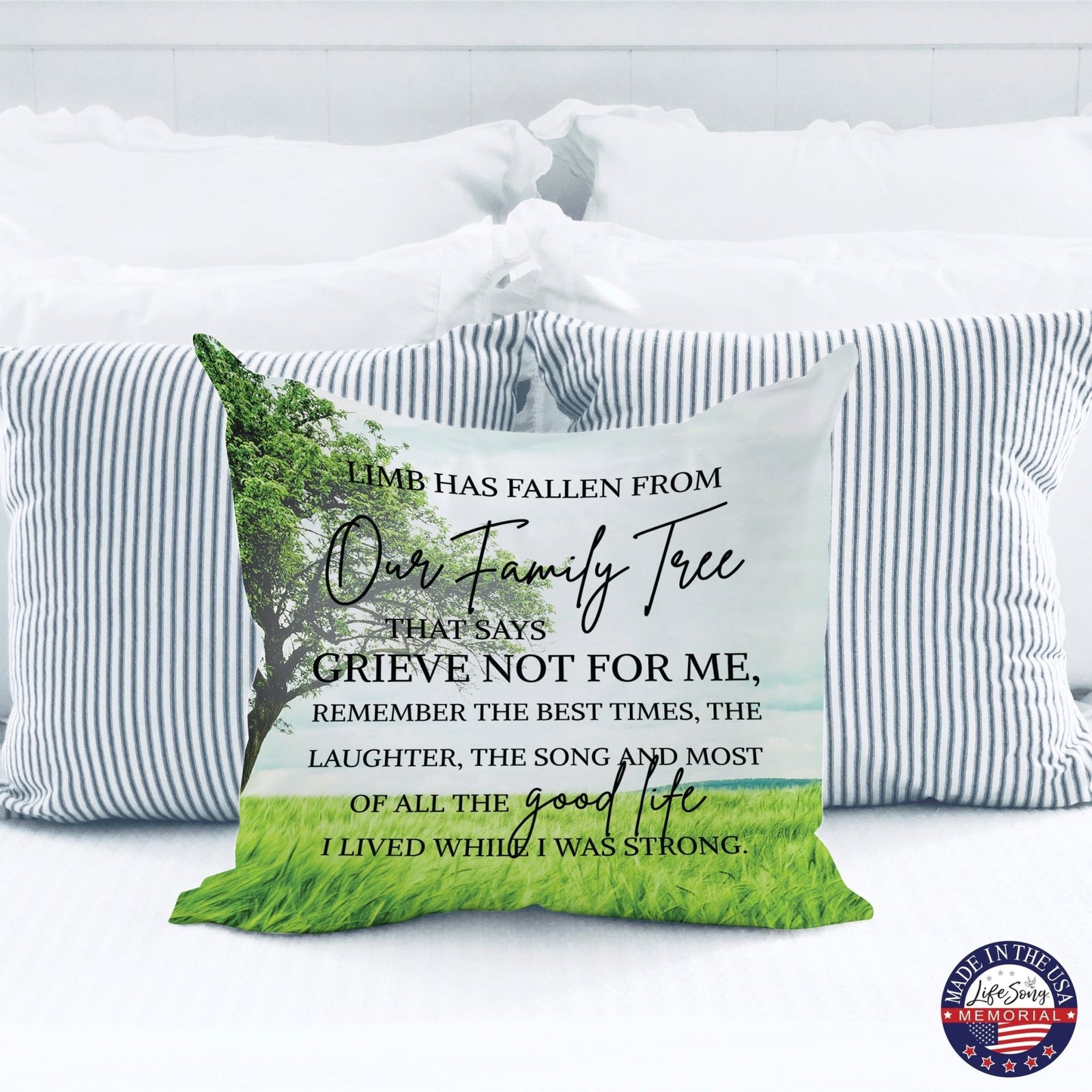 Memorial Sympathy Throw Pillow for Home Décor - A Limb Has Fallen - LifeSong Milestones