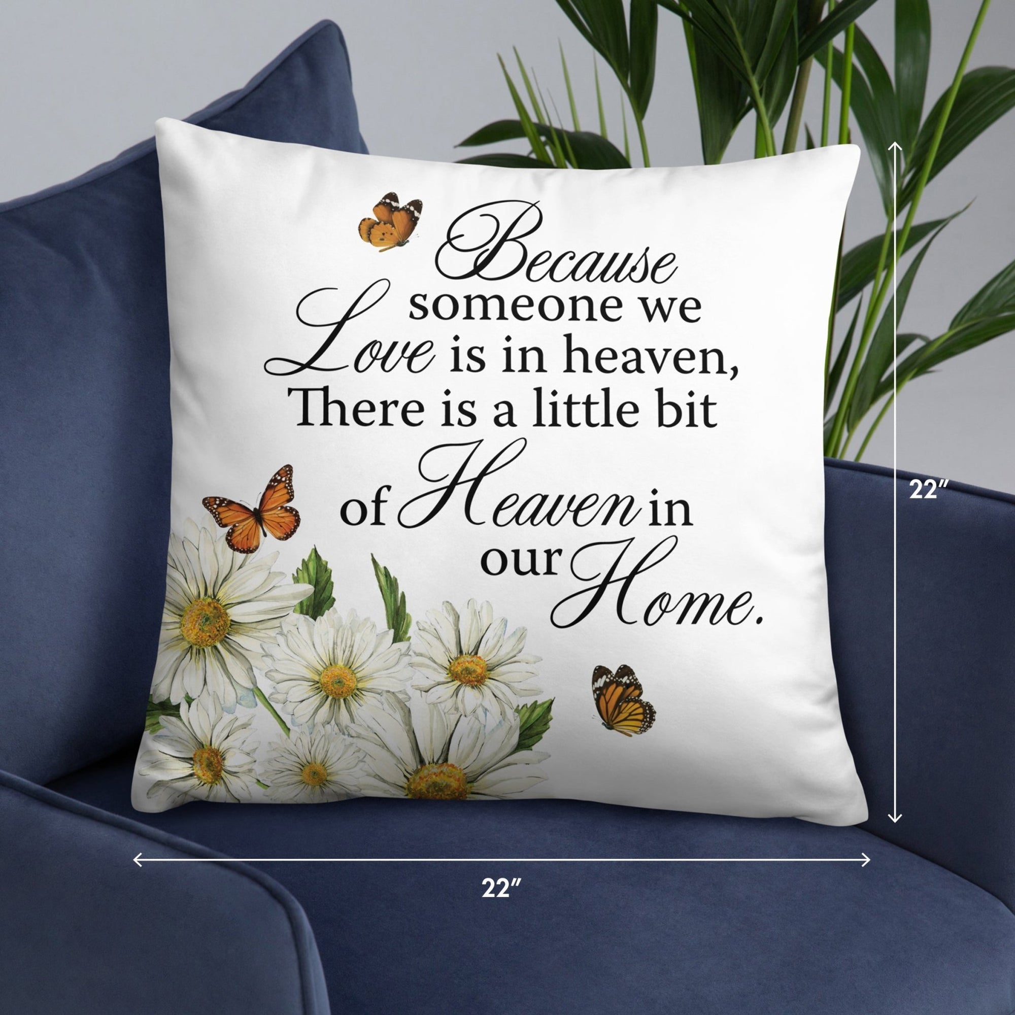 Memorial Sympathy Throw Pillow for Home Décor - Because Someone We Love - LifeSong Milestones