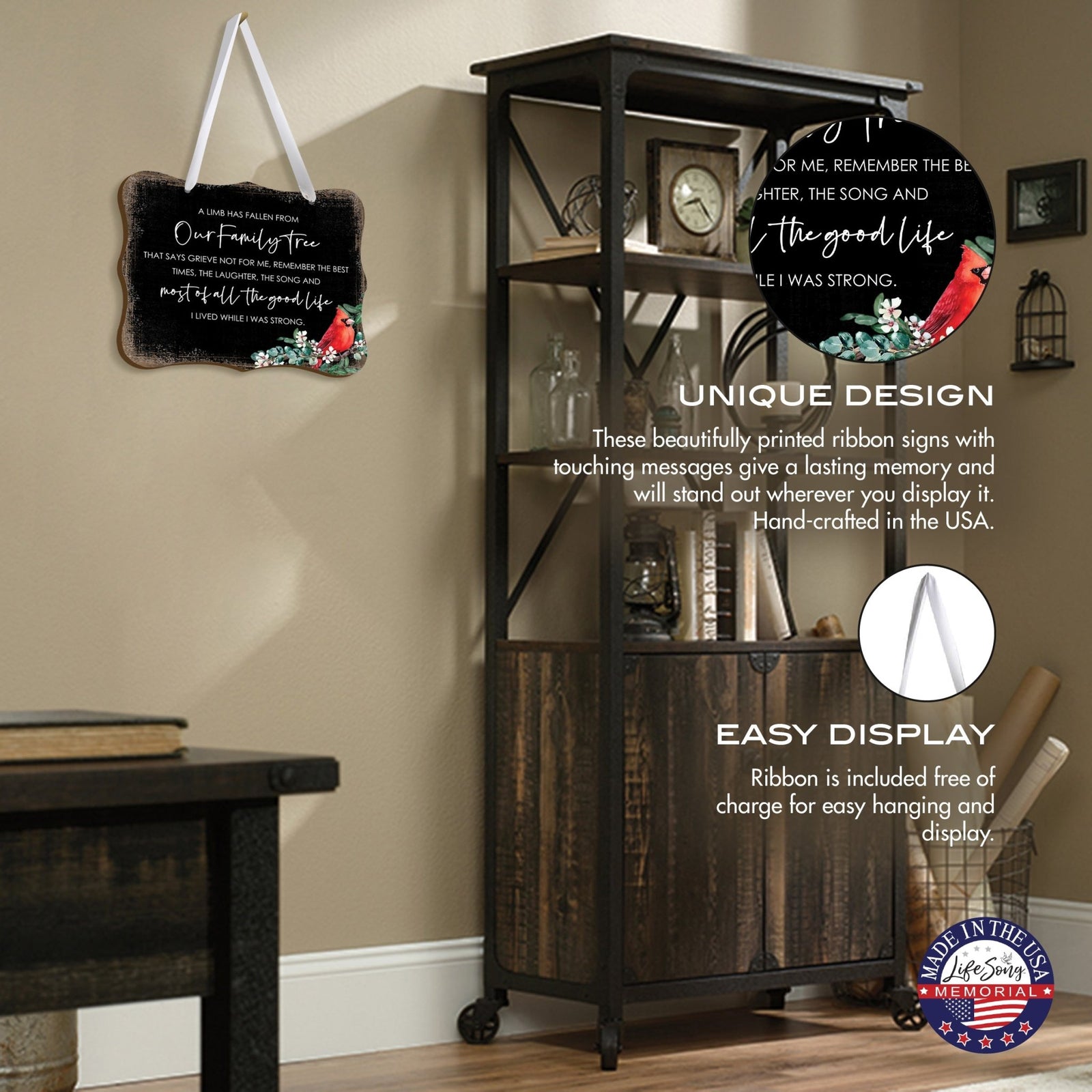 Memorial Wall Hanging Signs for Loss of Loved One - LifeSong Milestones