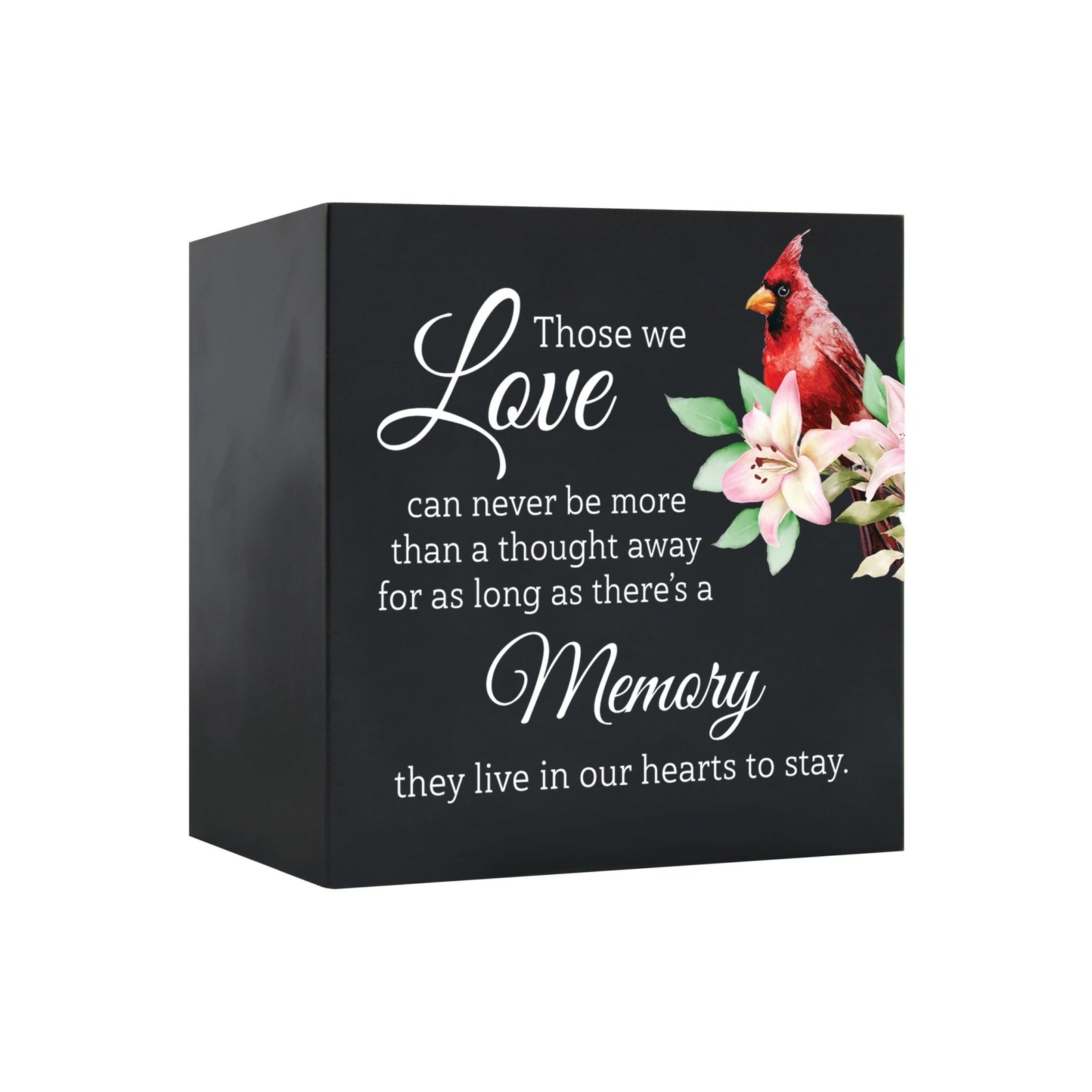 A wooden cremation urn box with a decorative design, suitable for holding human ashes.