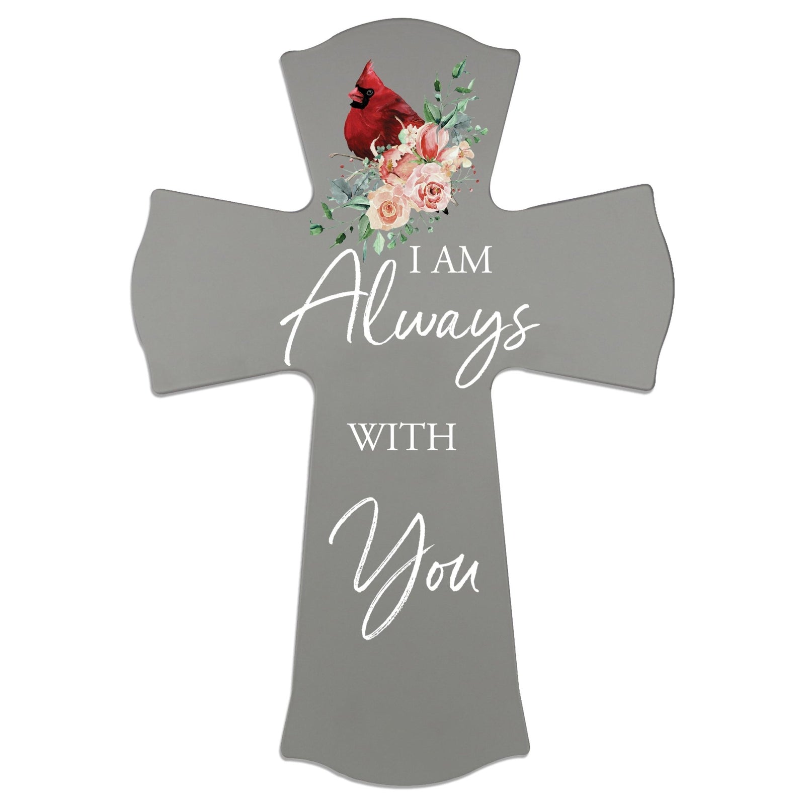Memorial Wooden Wall Cross 8x11 Cardinal Bereavement Gift for Loss on Loved One – With You - LifeSong Milestones