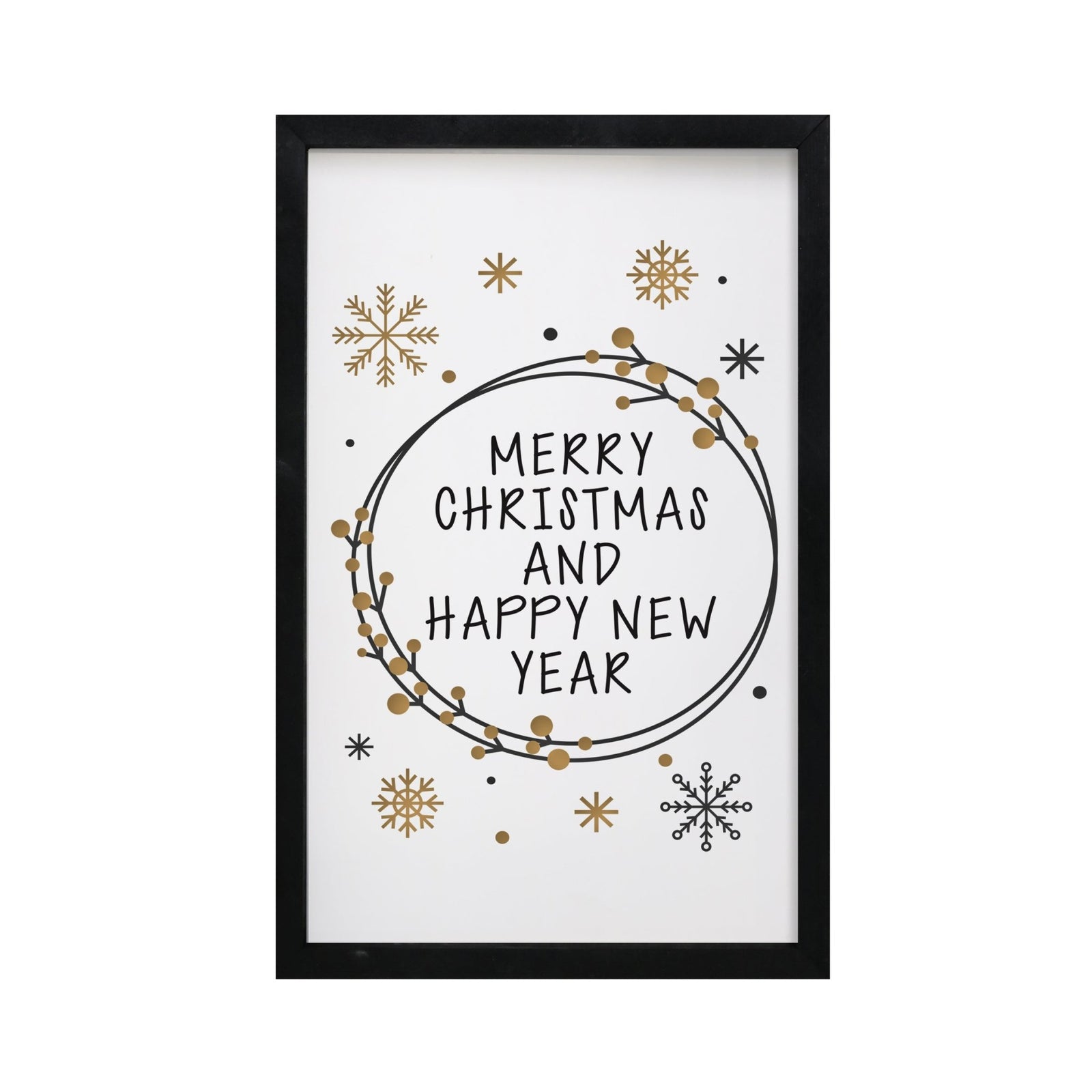 Merry Christmas Framed Shadow Box - Black and Gold - LifeSong Milestones