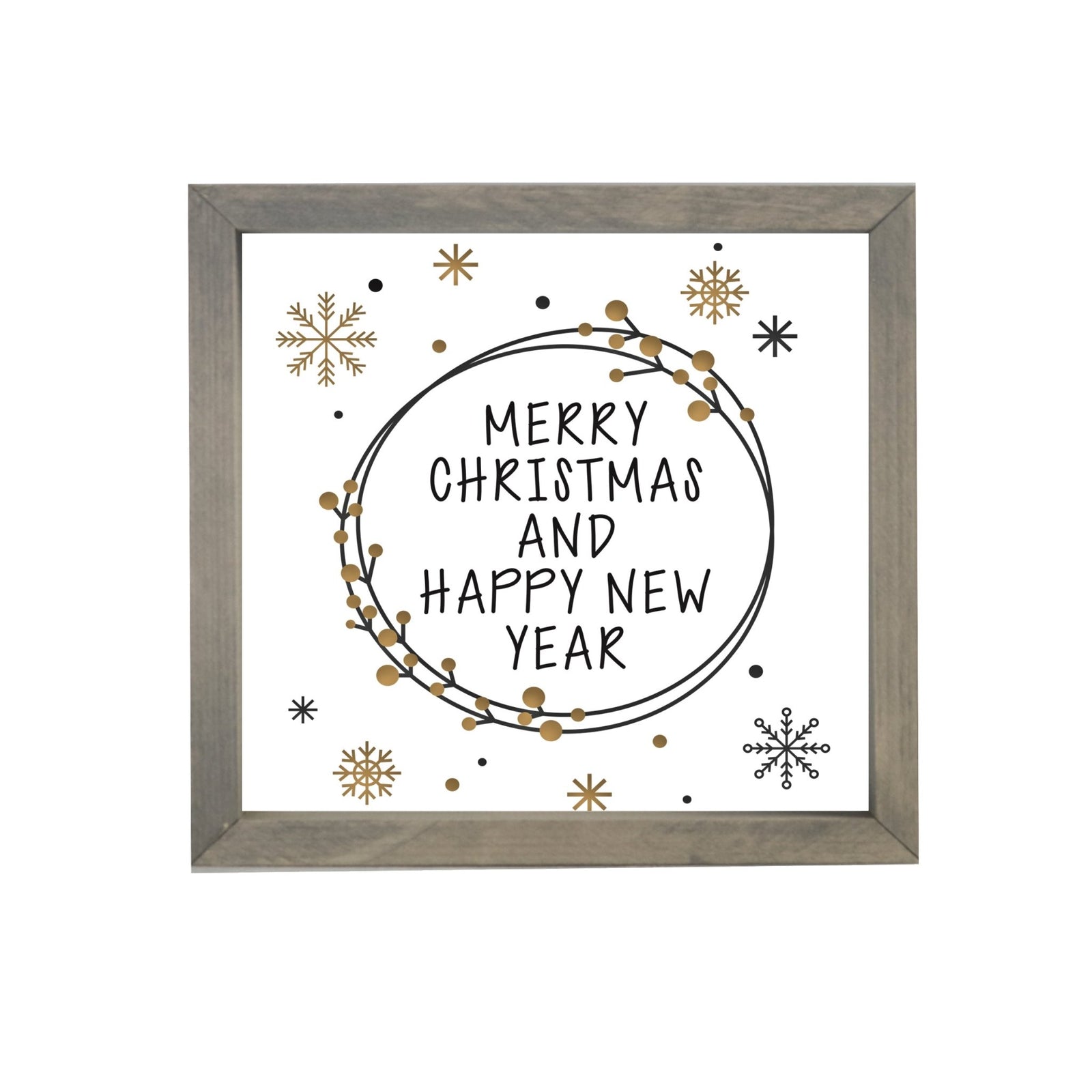 Merry Christmas Framed Shadow Box - Black and Gold - LifeSong Milestones