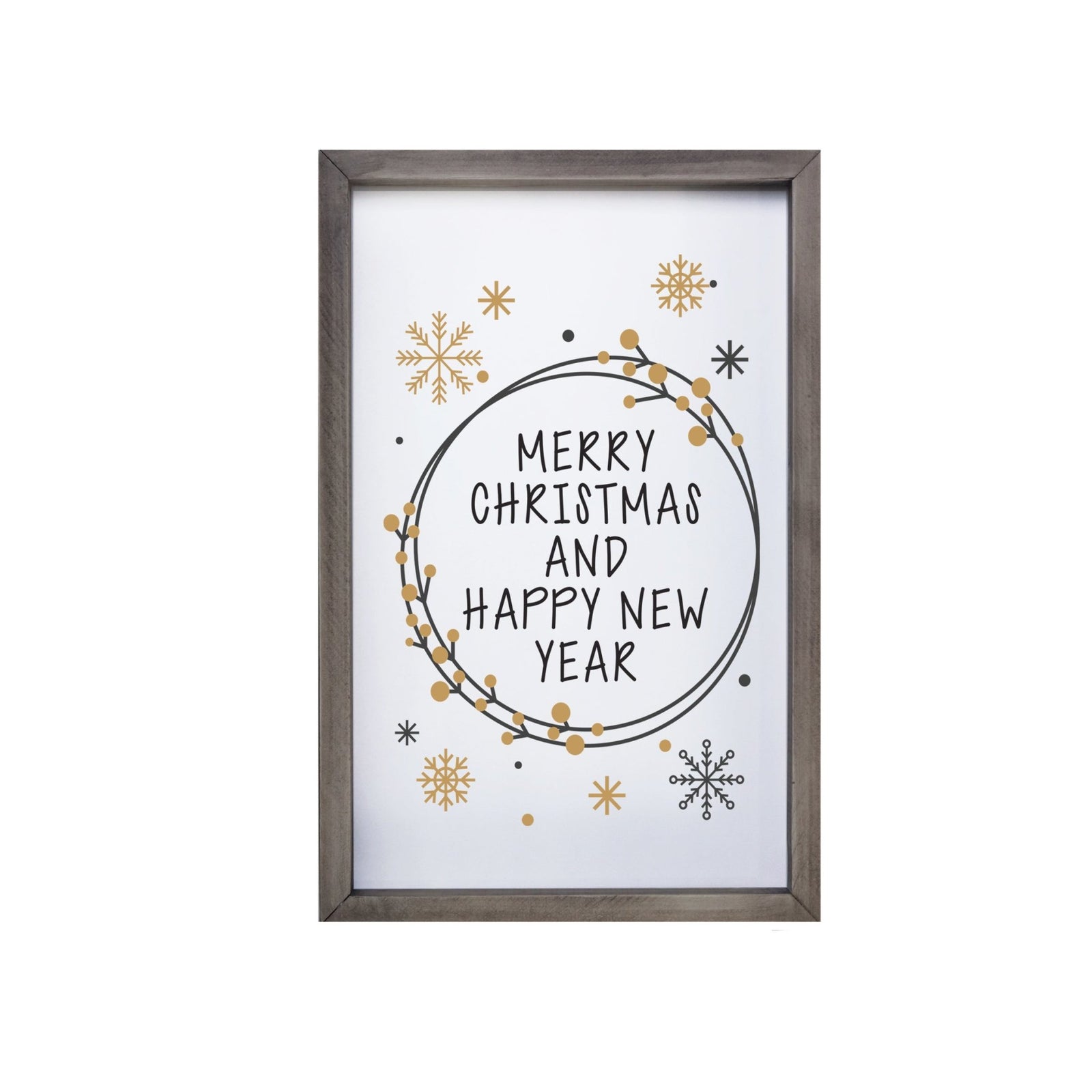 Merry Christmas Framed Shadow Box - Black and Gold - LifeSong Milestones