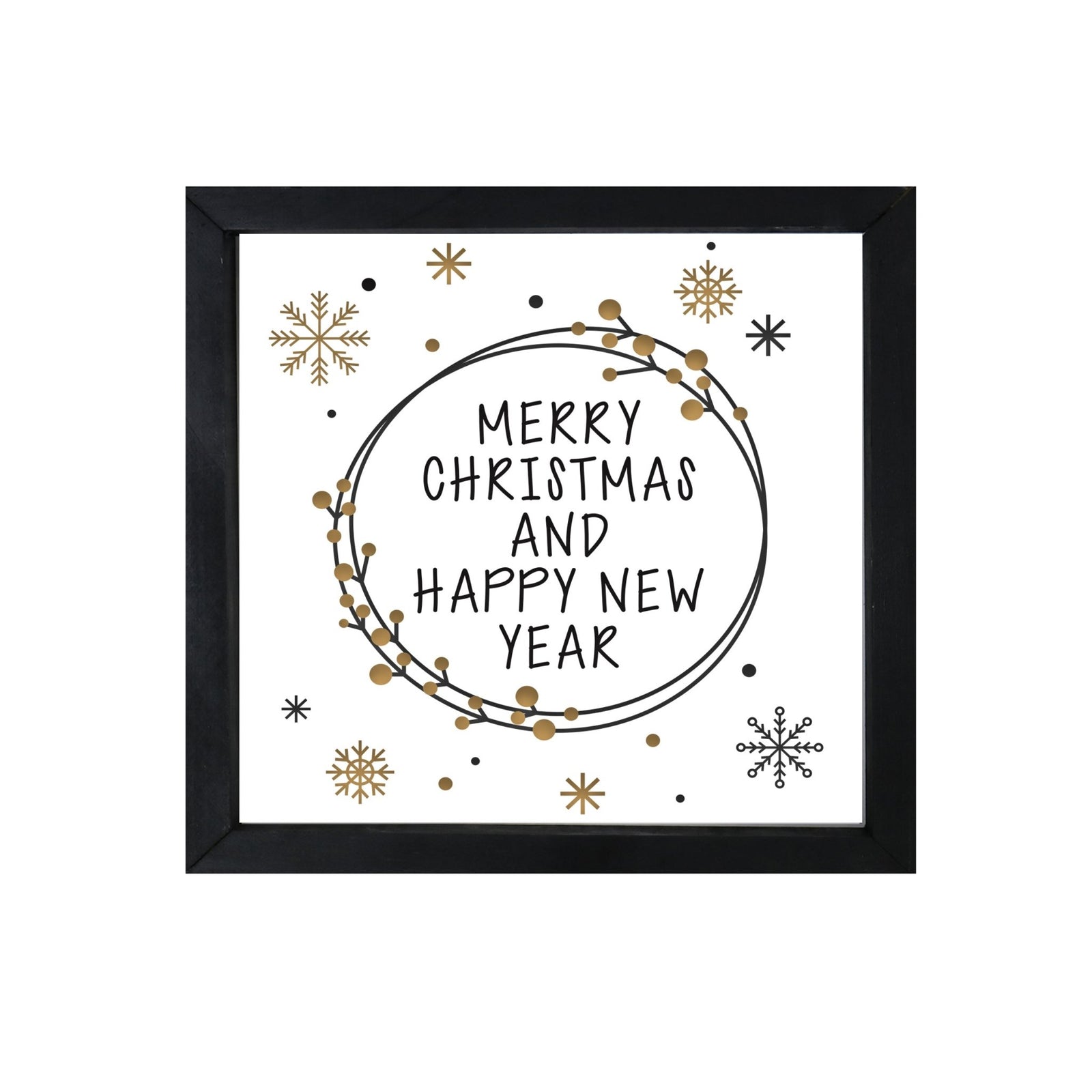 Merry Christmas Framed Shadow Box - Black and Gold - LifeSong Milestones