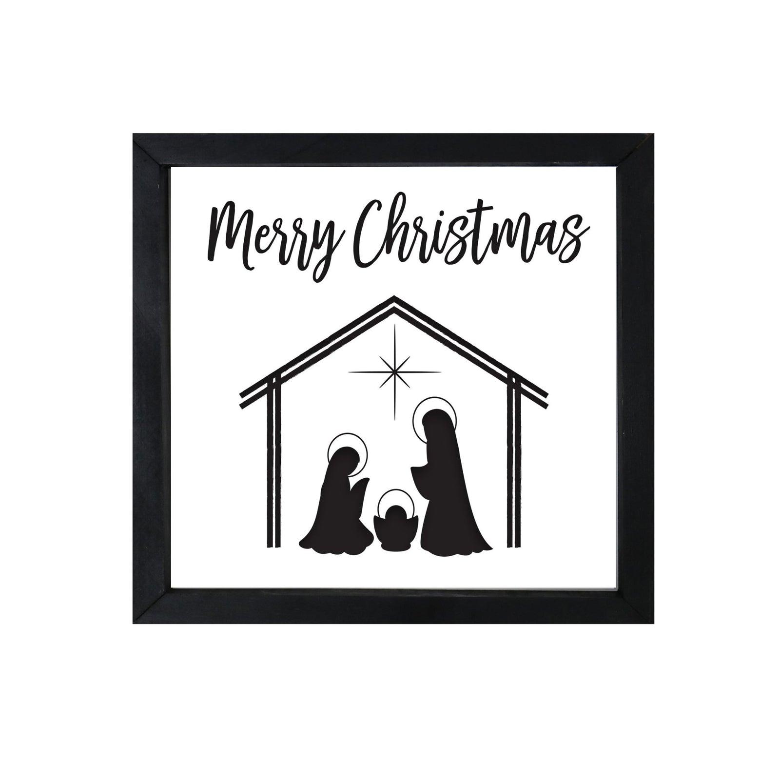 Merry Christmas Framed Shadow Box - Nativity Merry Christmas - LifeSong Milestones
