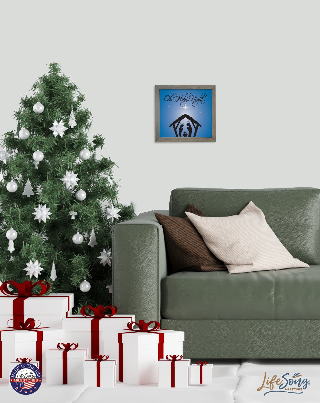 Merry Christmas Framed Shadow Box - Oh Holy Night - LifeSong Milestones