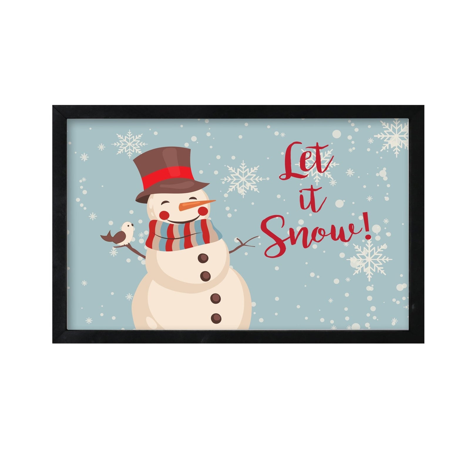 Merry Christmas Framed Shadow Box - Snowman Let It Snow - LifeSong Milestones