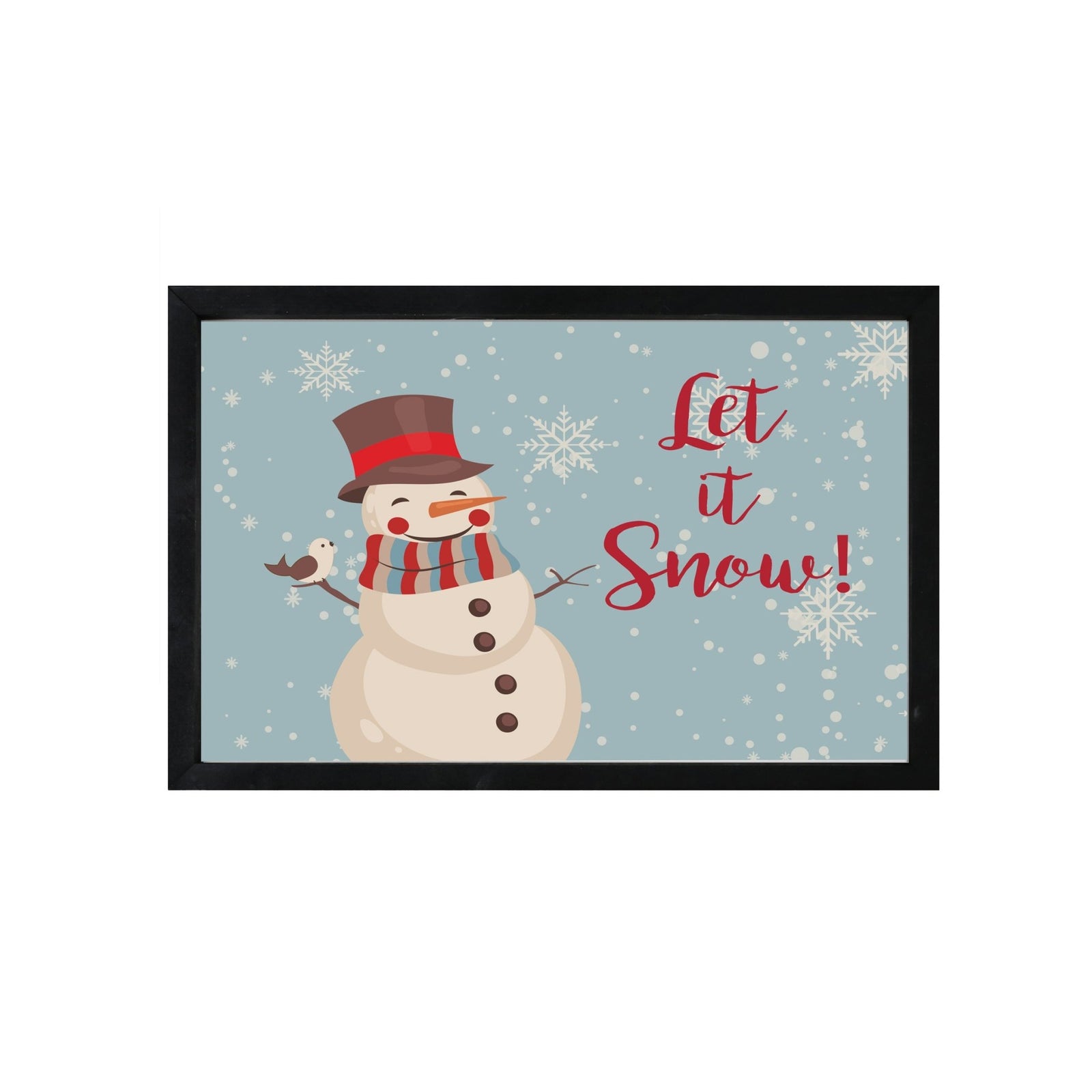 Merry Christmas Framed Shadow Box - Snowman Let It Snow - LifeSong Milestones