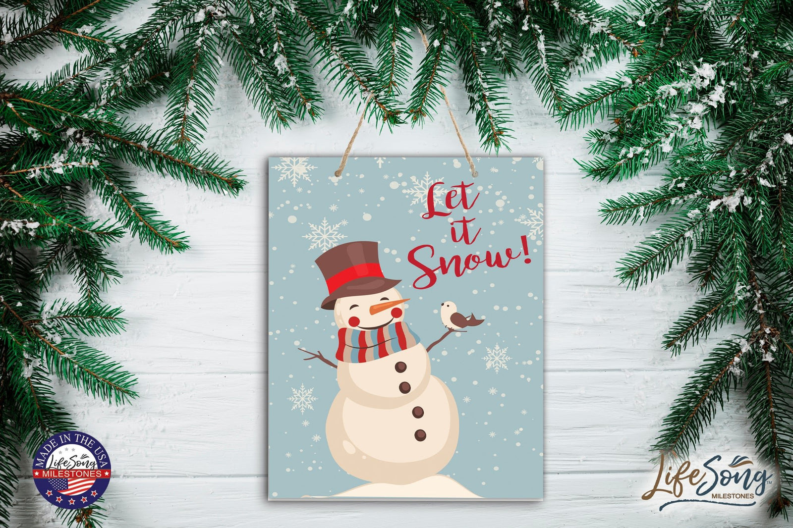 Merry Christmas Wall Hanging Sign - Let It Snow - LifeSong Milestones