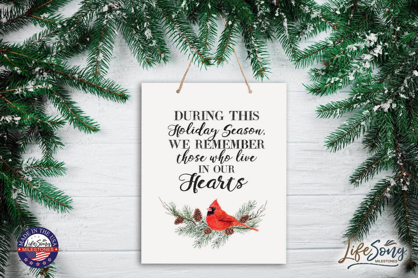 Merry Christmas Wall Hanging Sign - Those In Our Hearts - LifeSong Milestones