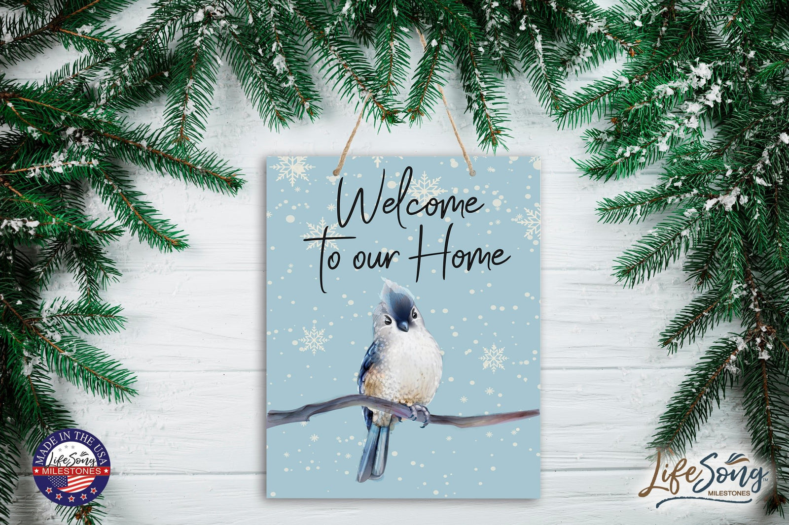 Merry Christmas Wall Hanging Sign - Welcome To Our Home - LifeSong Milestones