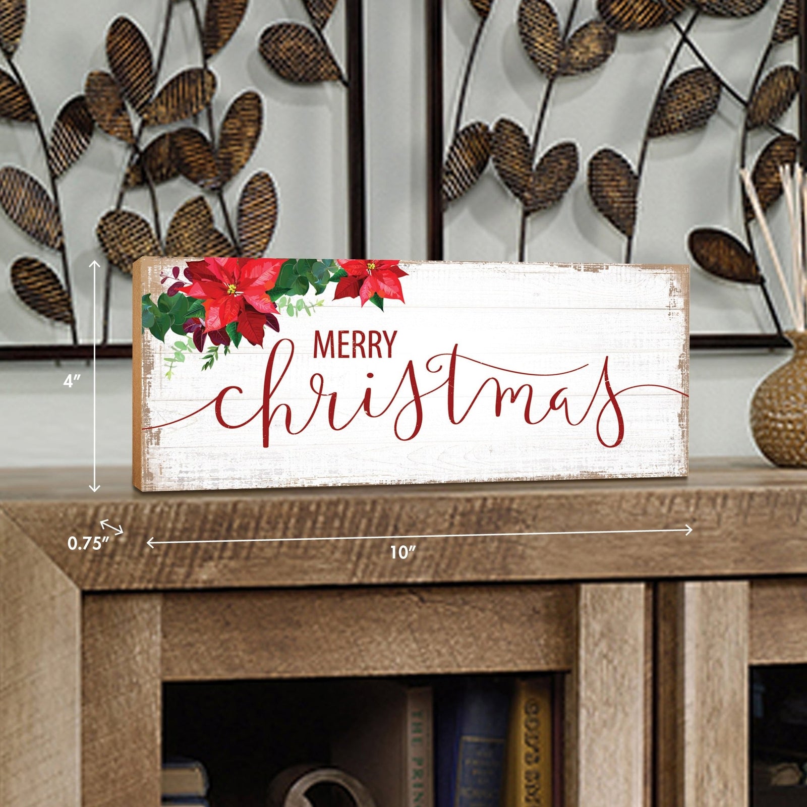 Merry Christmas | Wooden Tabletop Decoration 10x4 - LifeSong Milestones