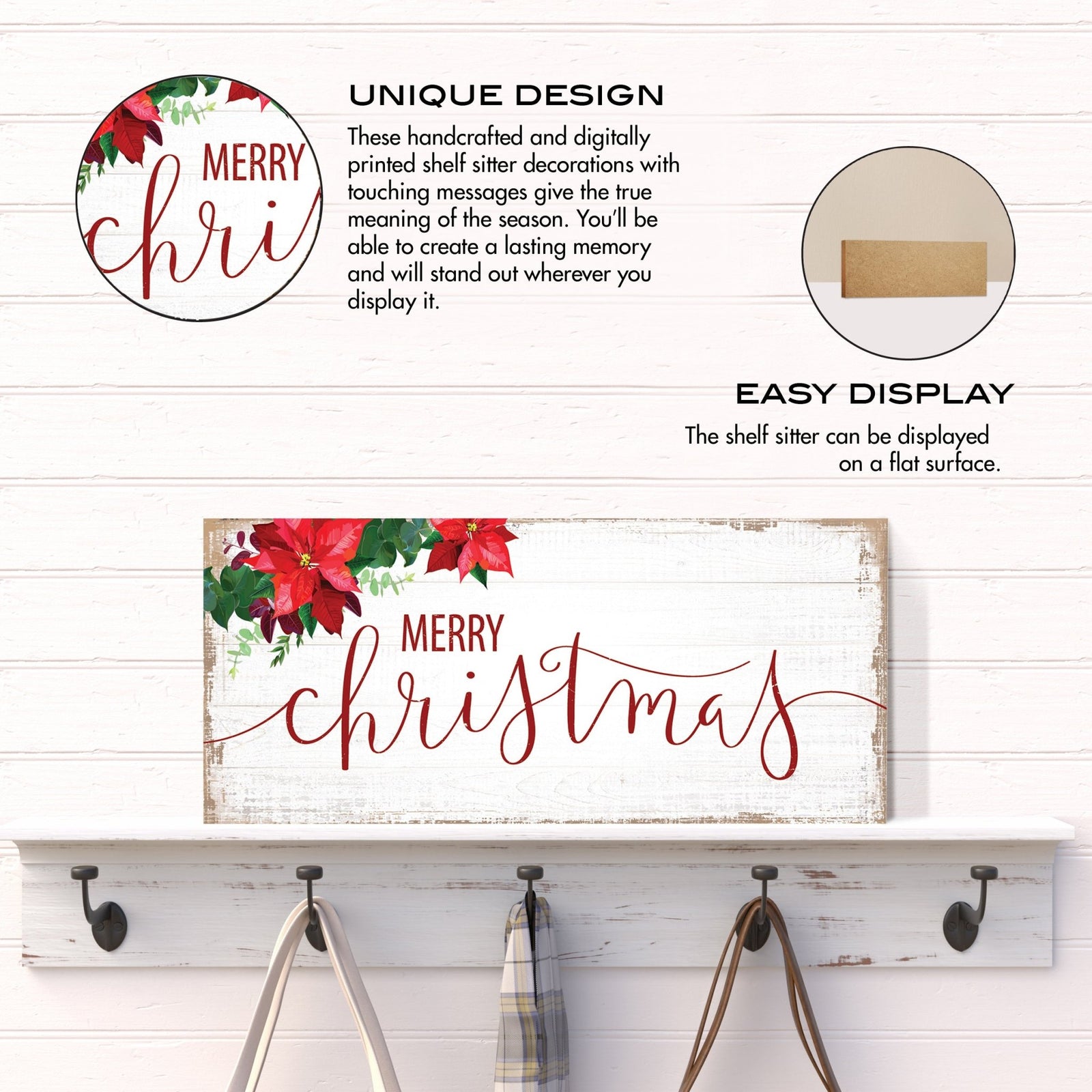 Merry Christmas | Wooden Tabletop Decoration 10x4 - LifeSong Milestones
