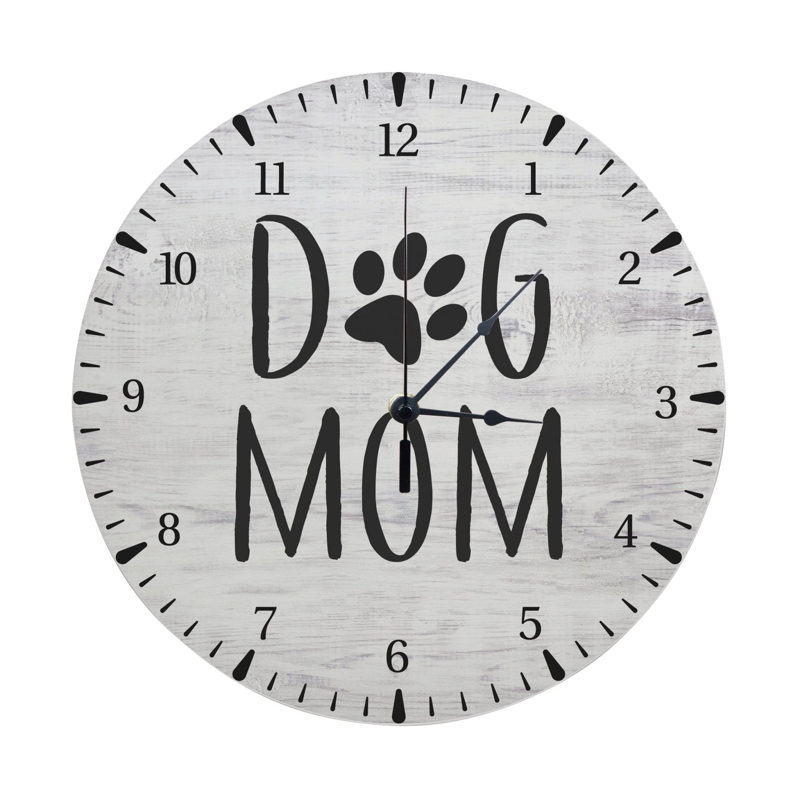 Minimalist Roman Numeral Wooden Clock For Walls Or Countertop Display For Pet Owners - Dog Mom - LifeSong Milestones