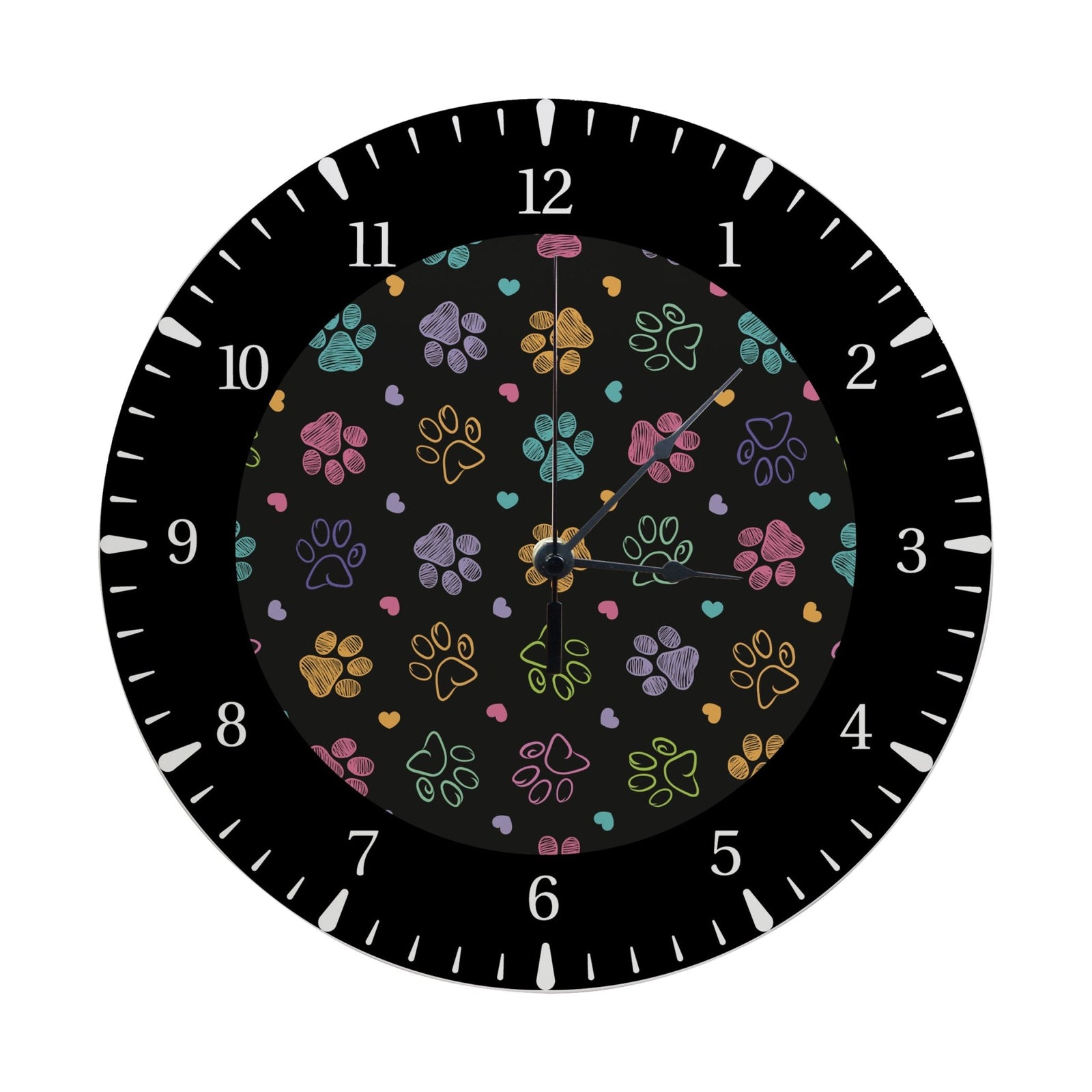 Minimalist Roman Numeral Wooden Clock For Walls Or Countertop Display For Pet Owners - Paws - LifeSong Milestones