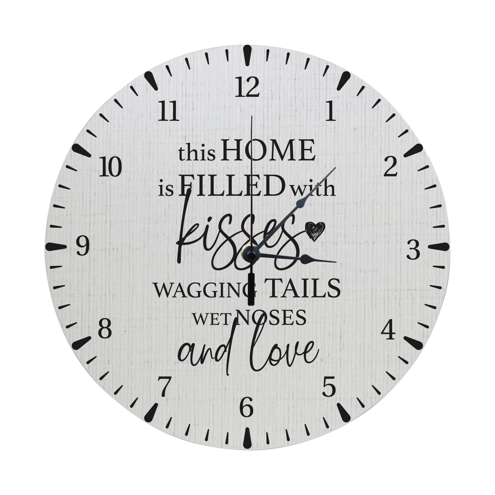 Minimalist Roman Numeral Wooden Clock For Walls Or Countertop Display For Pet Owners - This Home Is Filled - LifeSong Milestones