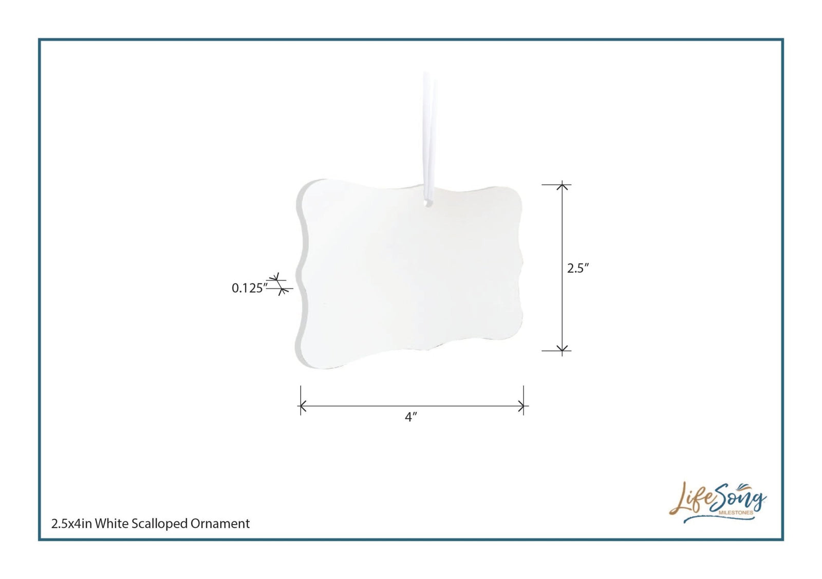 Modern 4x2.5in Christmas White Scalloped Ornament for Grandparents - Only the Best Parents - LifeSong Milestones