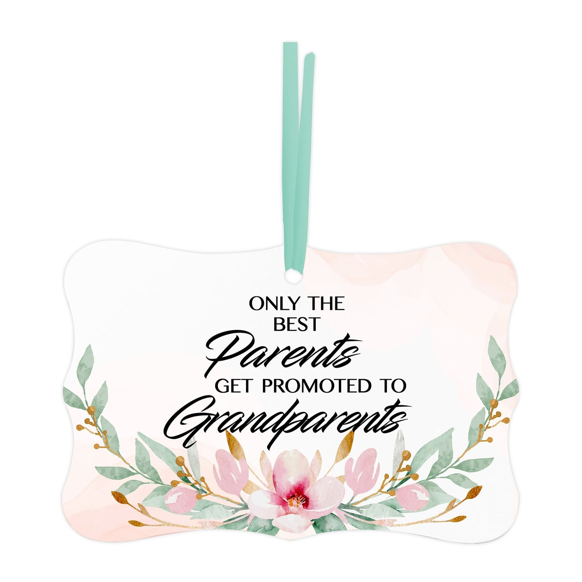 Modern 4x2.5in Christmas White Scalloped Ornament for Grandparents - Only the Best Parents - LifeSong Milestones