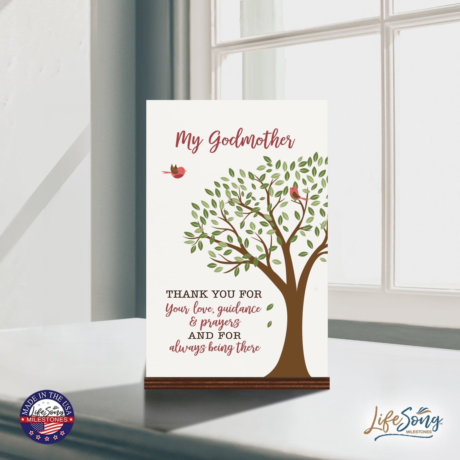 Modern 8x12in Decorative White Acrylic Signs With Wooden Base – Thank You - LifeSong Milestones