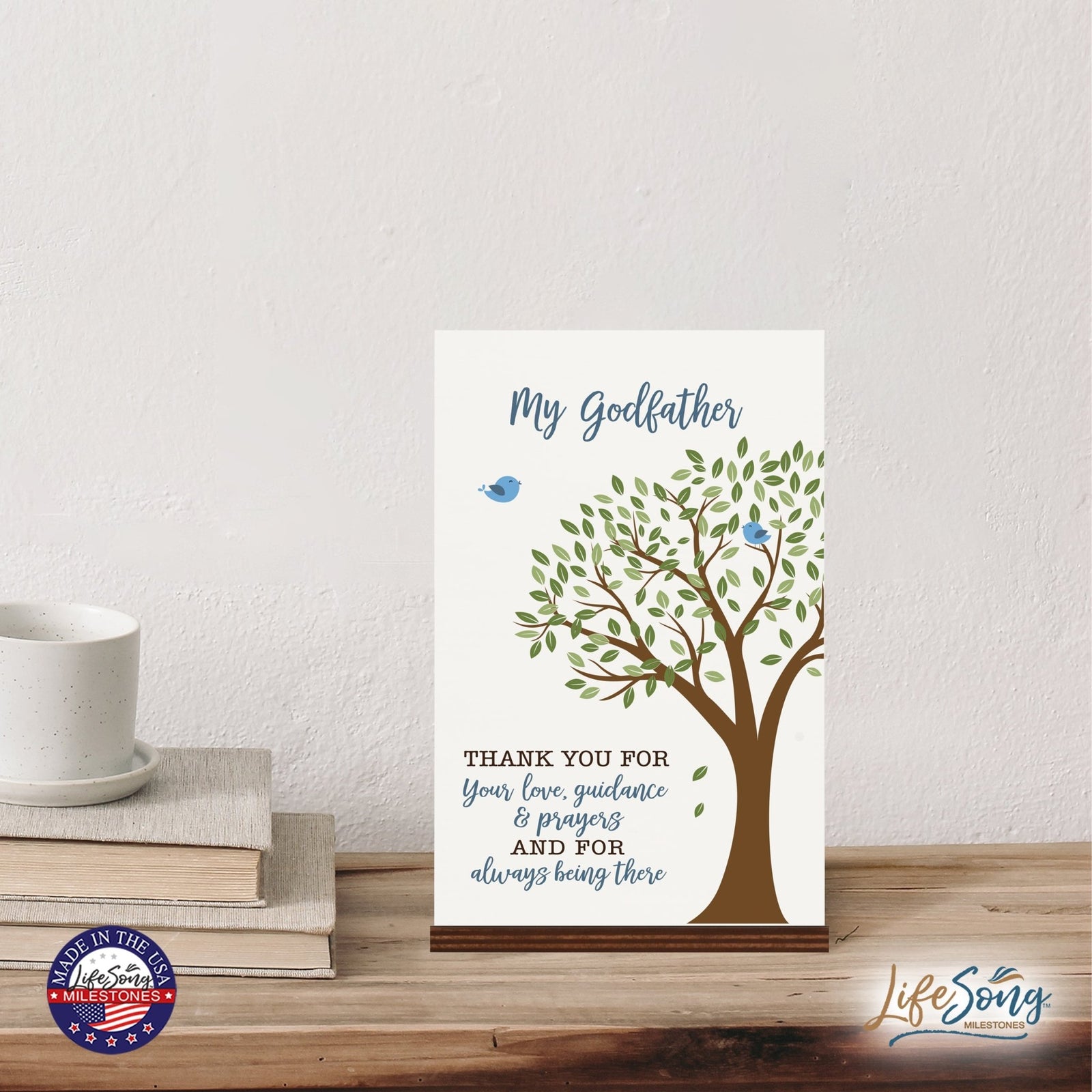 Modern 8x12in Decorative White Acrylic Signs With Wooden Base – Thank You - LifeSong Milestones