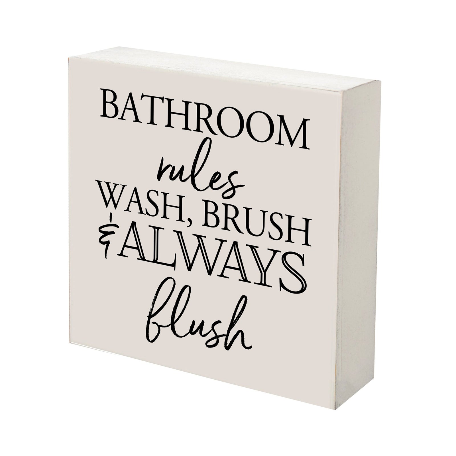 Modern Bathroom Decor 6x6 Shadow Box Bathroom Rules - LifeSong Milestones
