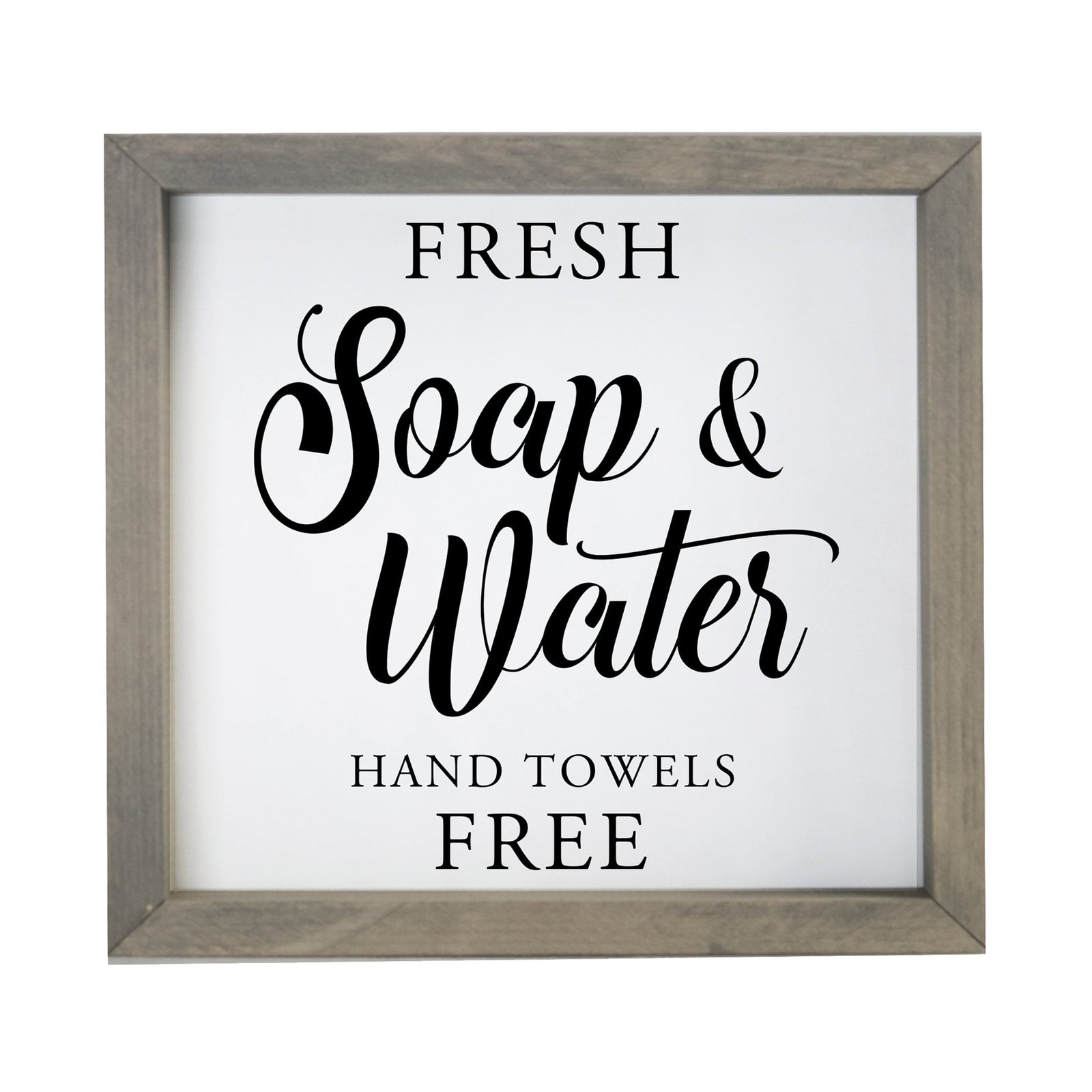 Modern Bathroom Decor Framed Shadow Box 11.5x11.5 (Fresh soap & Water Free 2) - LifeSong Milestones