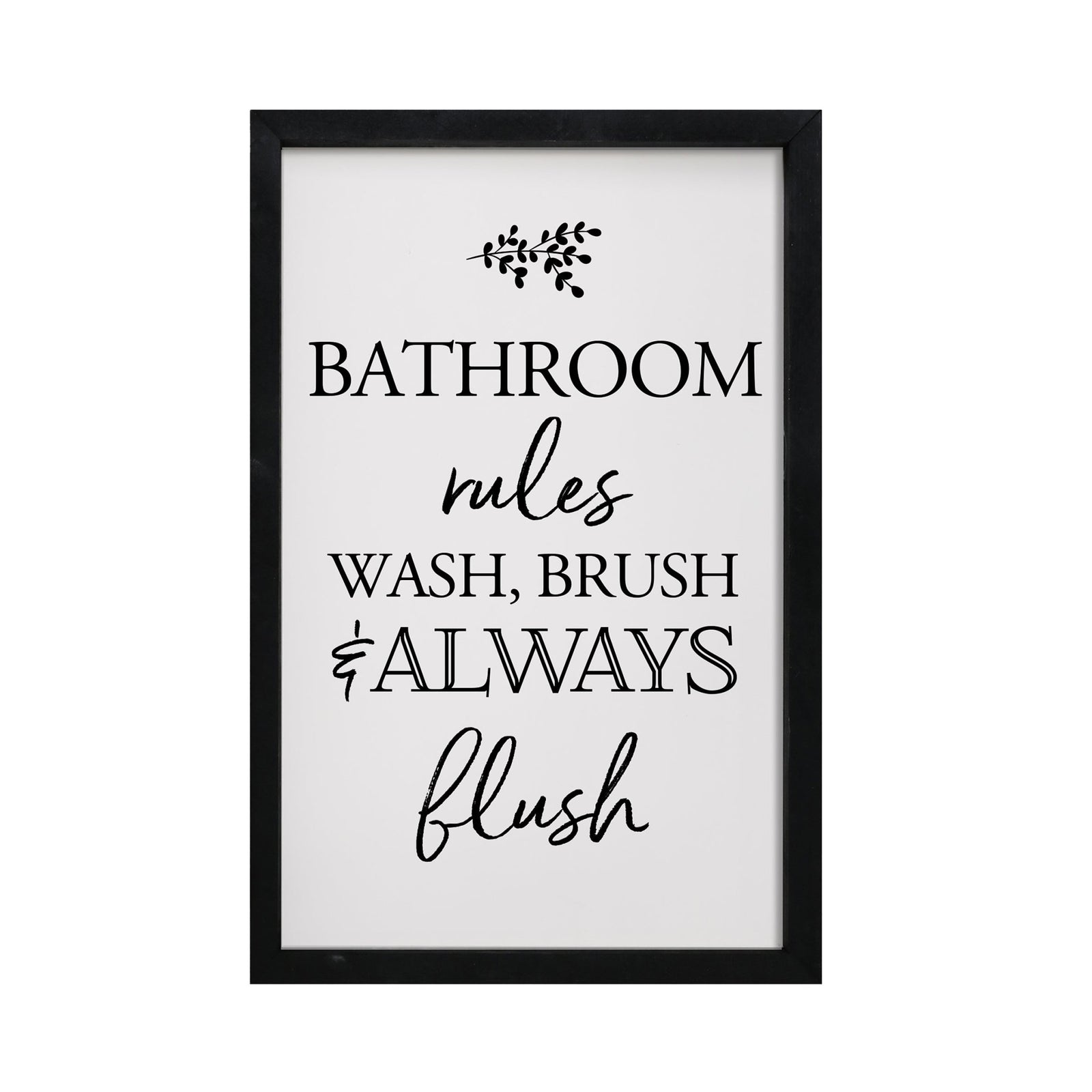 Modern Bathroom Decor Framed Shadow Box 7x10in (Bathroom Rules) - LifeSong Milestones