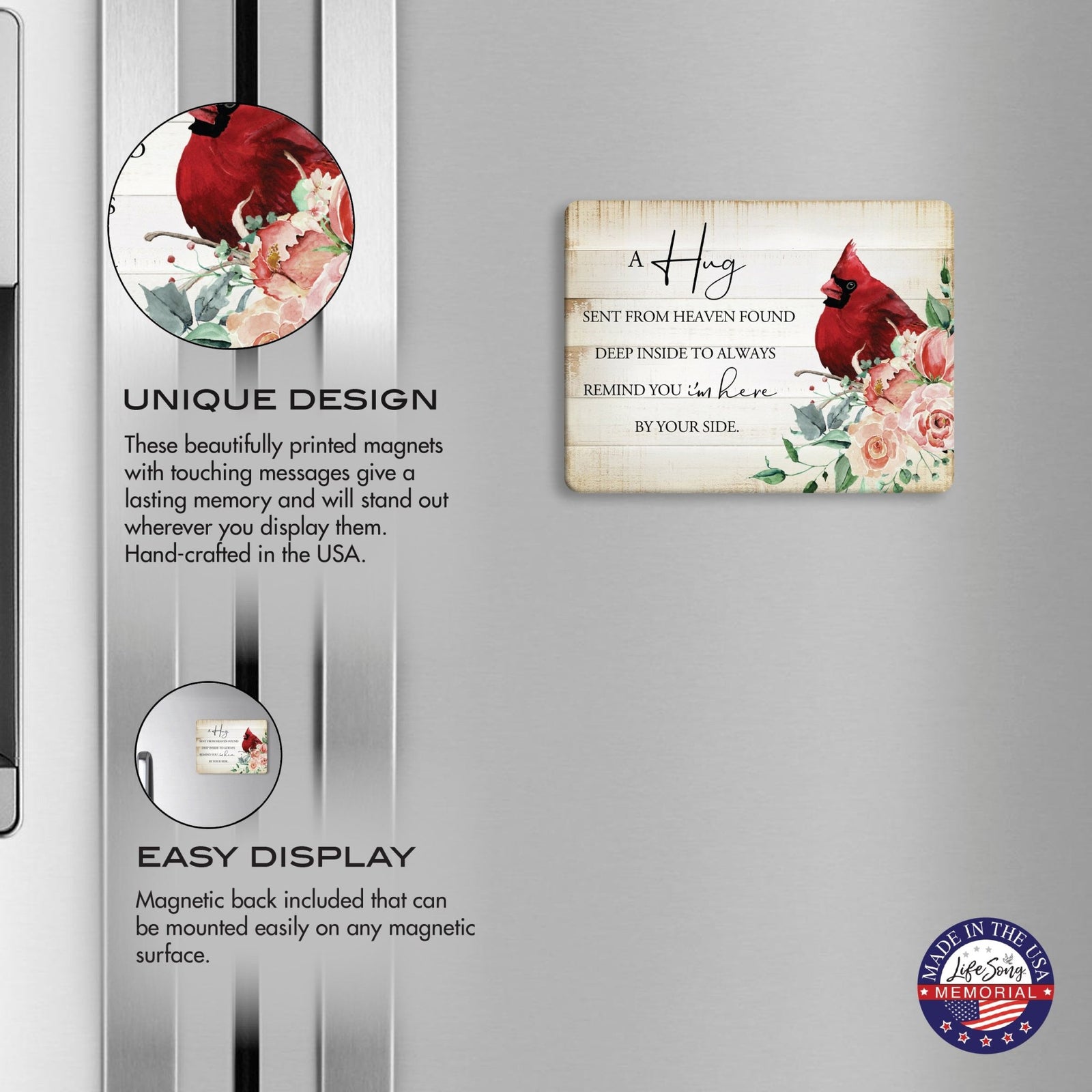 Modern Cardinal Memorial Magnet for Fridge Home Decor - LifeSong Milestones