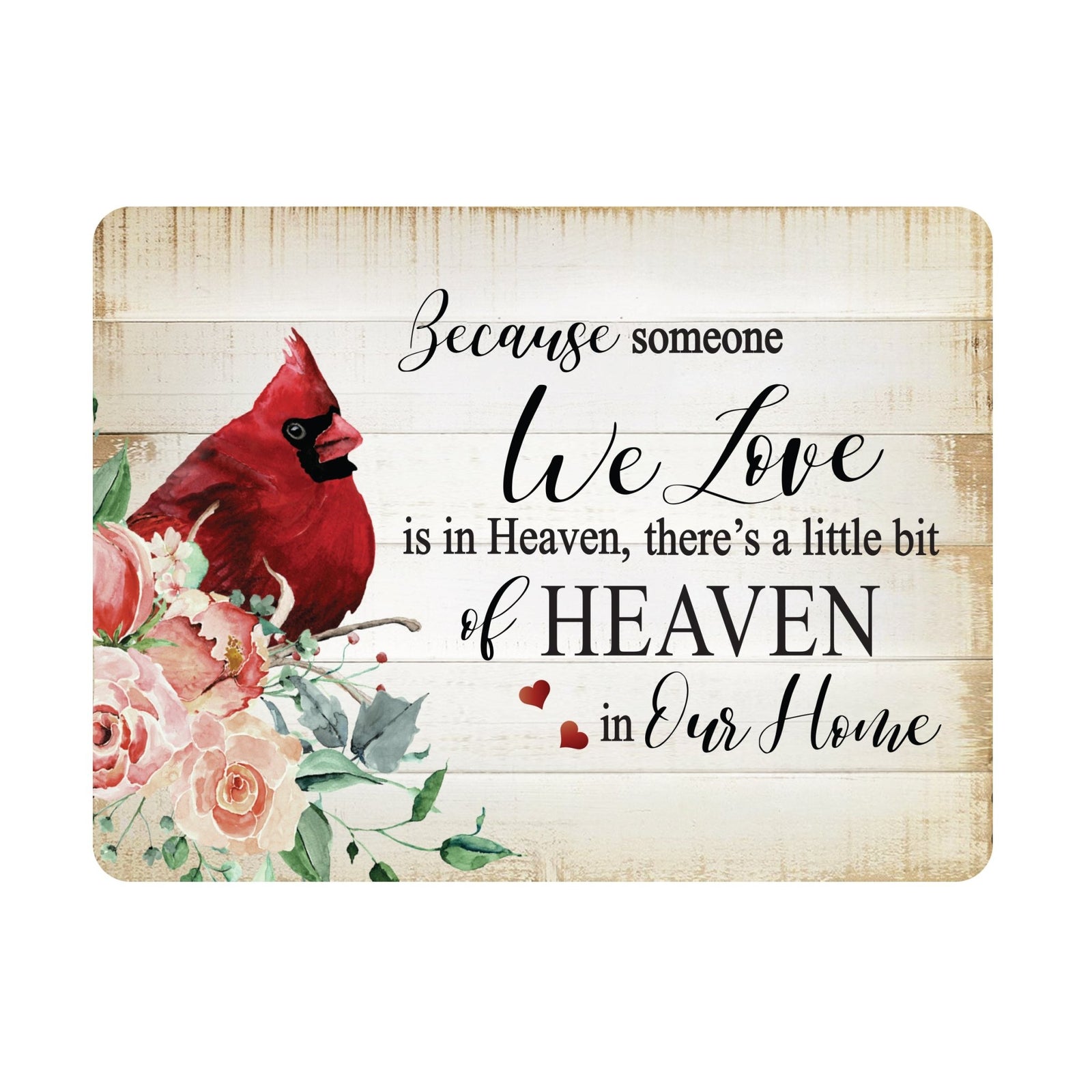 Remembering a loved one with a cardinal-themed memorial magnet for your home decor.