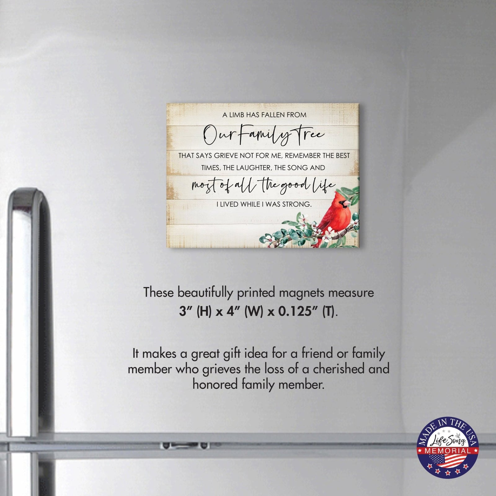 Modern Cardinal Memorial Magnet for Fridge Home Decor - LifeSong Milestones