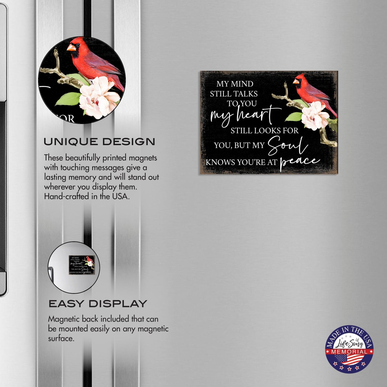 Modern Cardinal Memorial Magnet for Fridge Home Decor - LifeSong Milestones