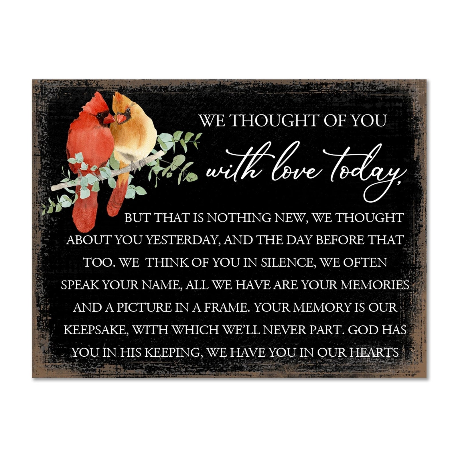 Remembering a loved one with a cardinal-themed memorial magnet for your home decor.