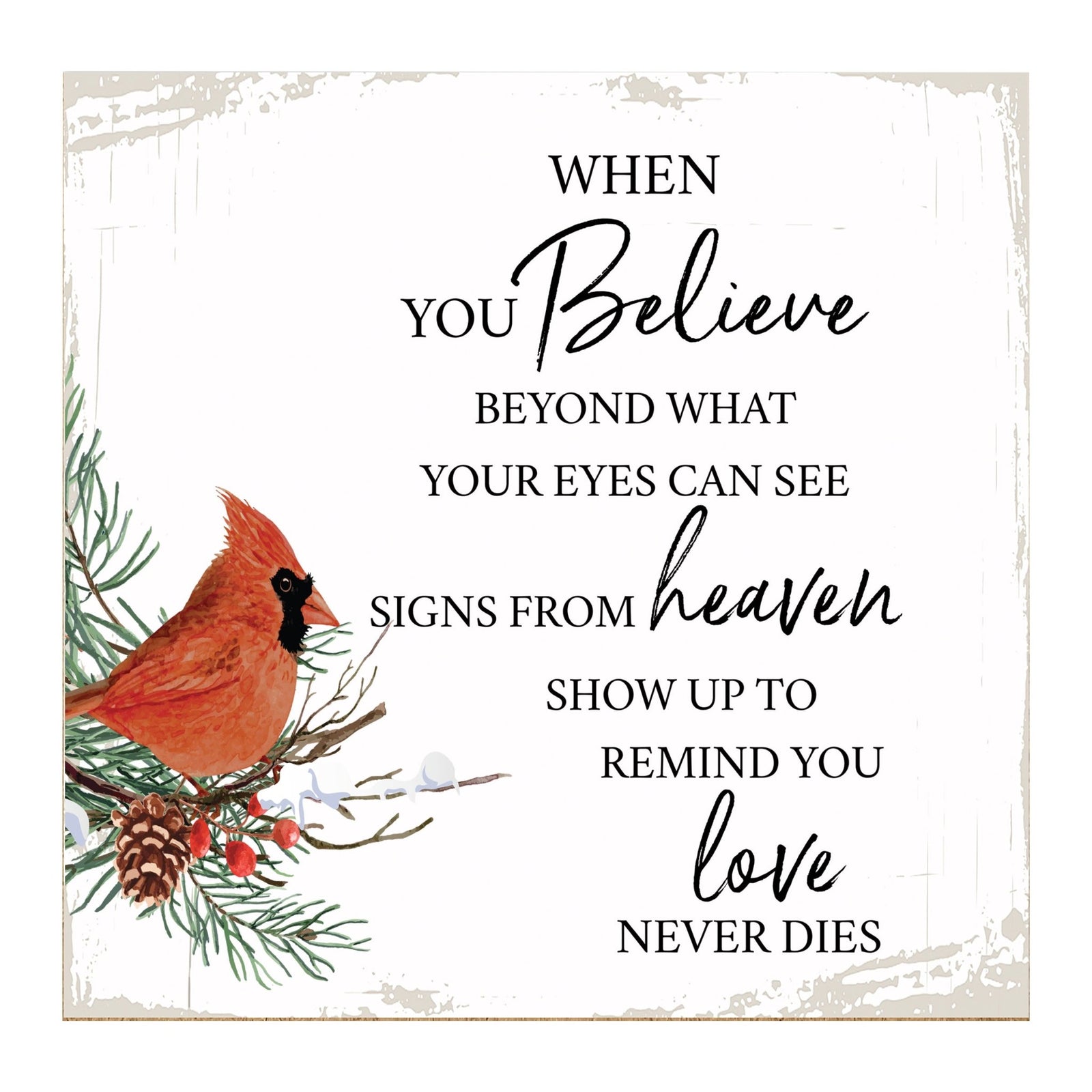 Modern CHRISTMAS 6x6 Wooden Sign (When You Believe) Inspirational Plaque and Tabletop Family Home Decoration - LifeSong Milestones