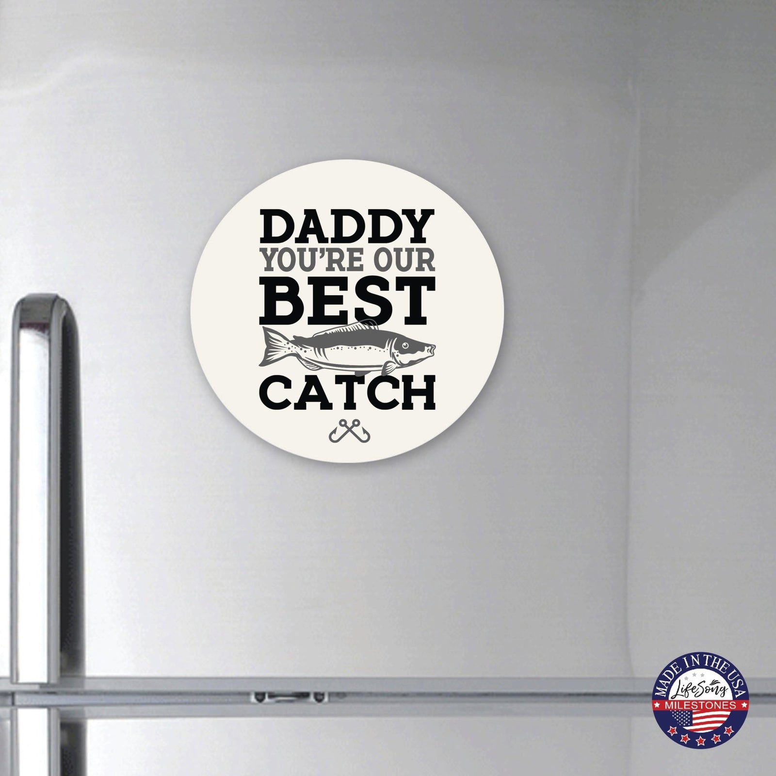 Modern Dad Refrigerator Magnet Gift - Your Best Catch - LifeSong Milestones