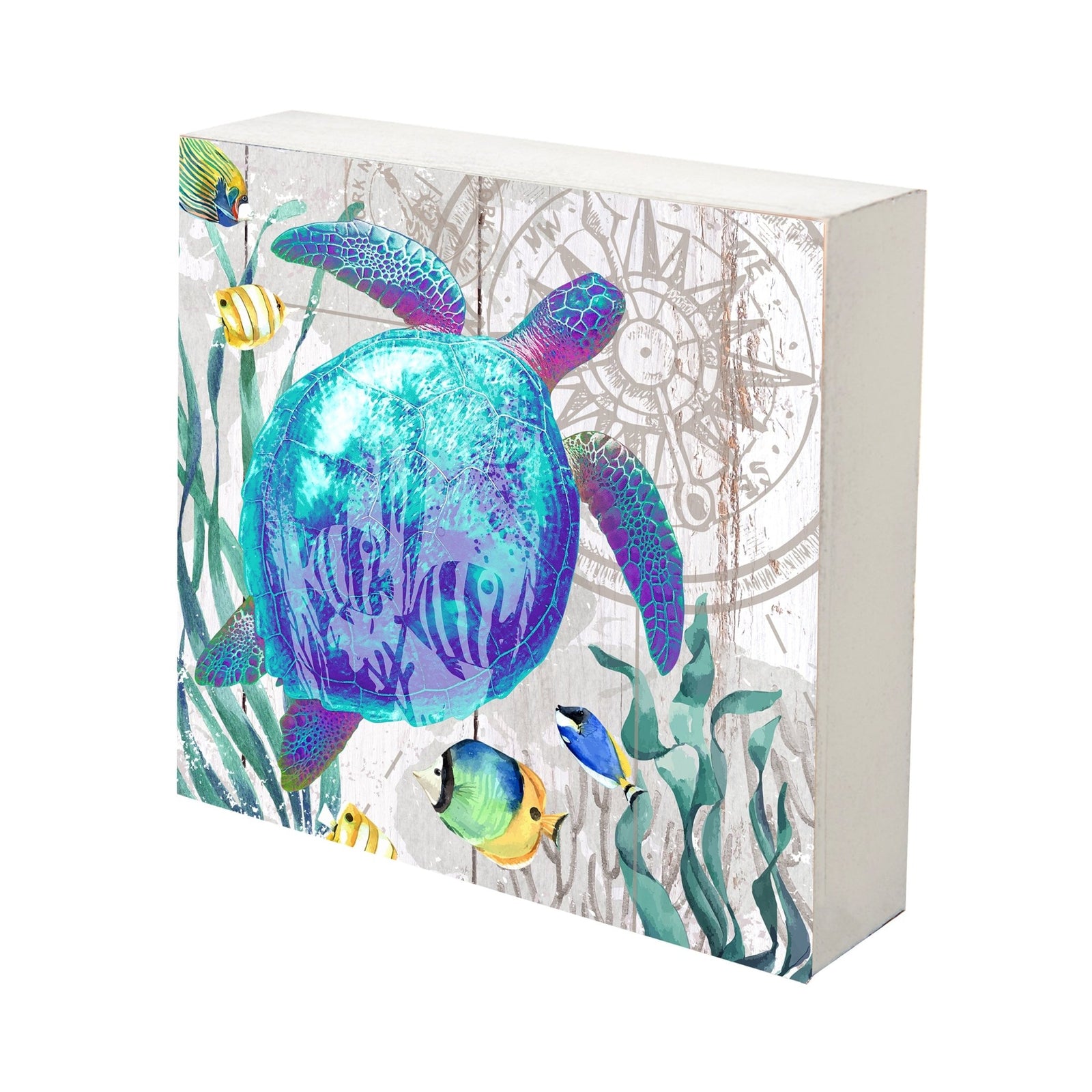 Modern Decorative Turtle Art Canvas Shadow Box - 10x10 - LifeSong Milestones