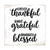 Modern EVERYDAY 6x6in Block shelf decor (Forever Thankful) Inspirational Plaque and Tabletop Family Home Decoration - LifeSong Milestones