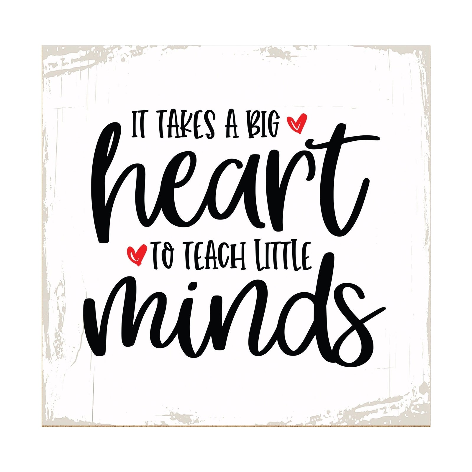 Modern EVERYDAY 6x6in Block shelf decor (It Takes A Big Heart) Inspirational Plaque and Tabletop Family Home Decoration - LifeSong Milestones