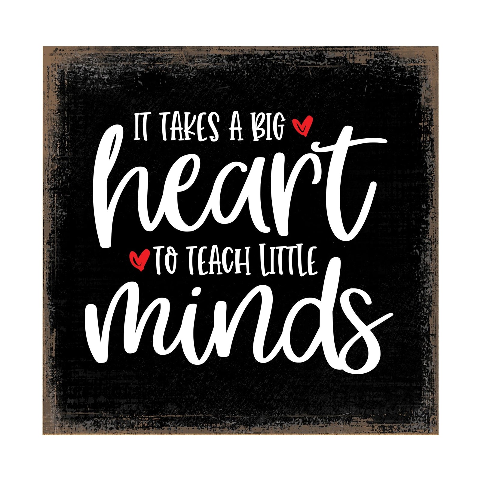 Modern EVERYDAY 6x6in Block shelf decor (It Takes A Big Heart) Inspirational Plaque and Tabletop Family Home Decoration - LifeSong Milestones
