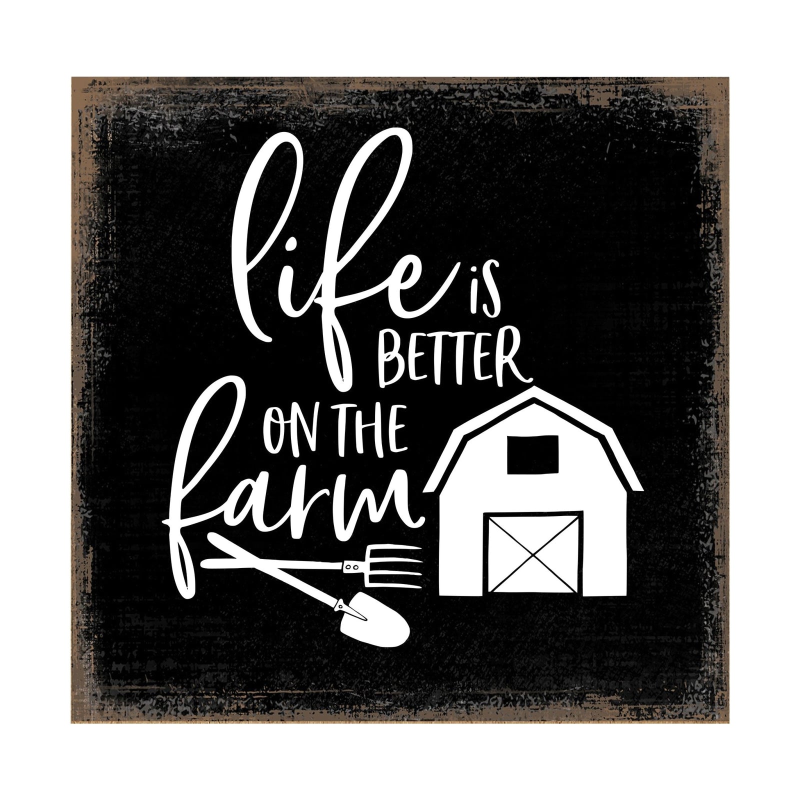 Modern EVERYDAY 6x6in Block shelf decor (Life Is Better) Inspirational Plaque and Tabletop Family Home Decoration - LifeSong Milestones