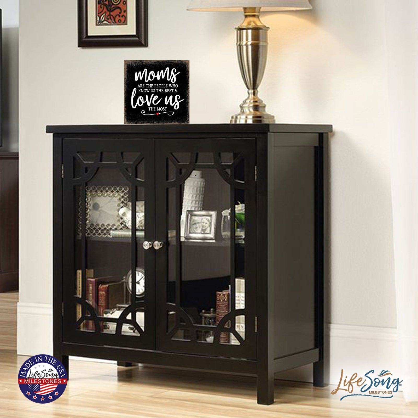 Modern EVERYDAY 6x6in Block shelf decor (Mom Are The People) Inspirational Plaque and Tabletop Family Home Decoration - LifeSong Milestones