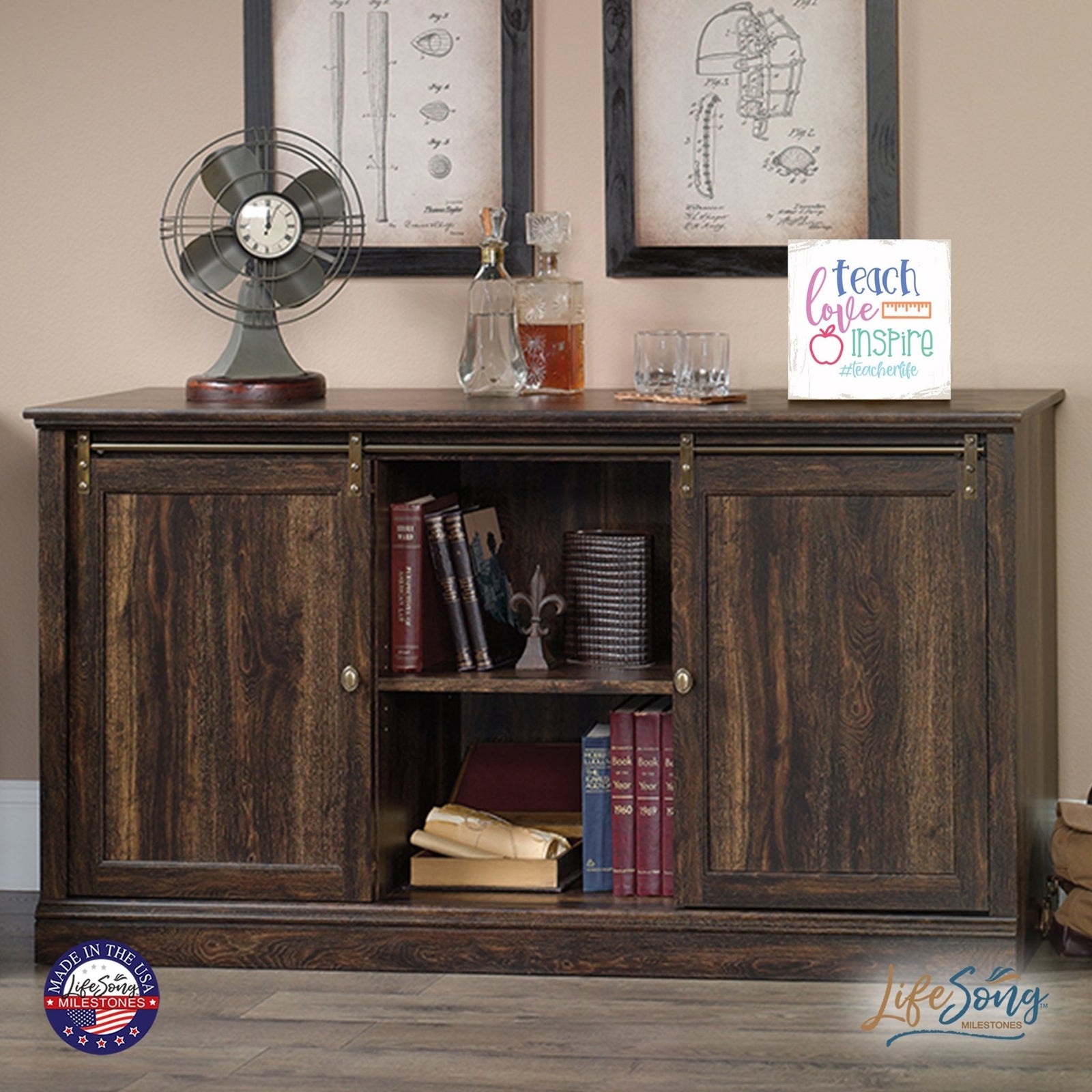 Modern EVERYDAY 6x6in Block shelf decor (Only The Best Moms) Inspirational Plaque and Tabletop Family Home Decoration - LifeSong Milestones