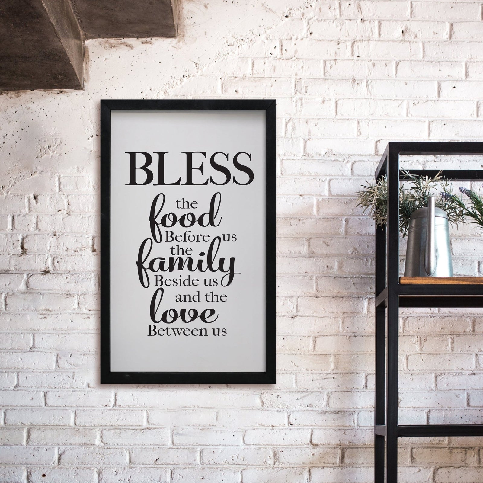 Modern Framed Shadow Box 12x18 Bless The Food - LifeSong Milestones