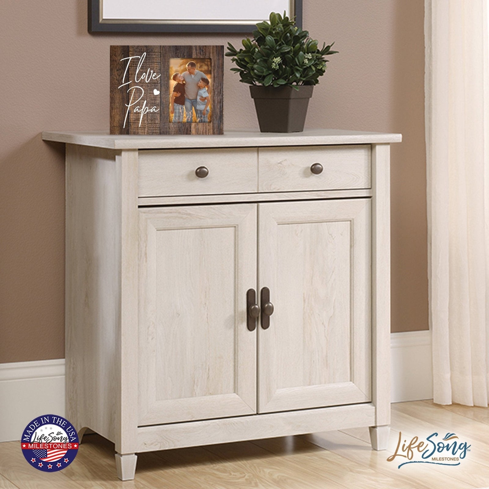 Modern Horizontal 8x10 Wooden Picture Frame Holds 4x6 Photo Home Decoration Gift Idea For Grandfathers - I Love - LifeSong Milestones