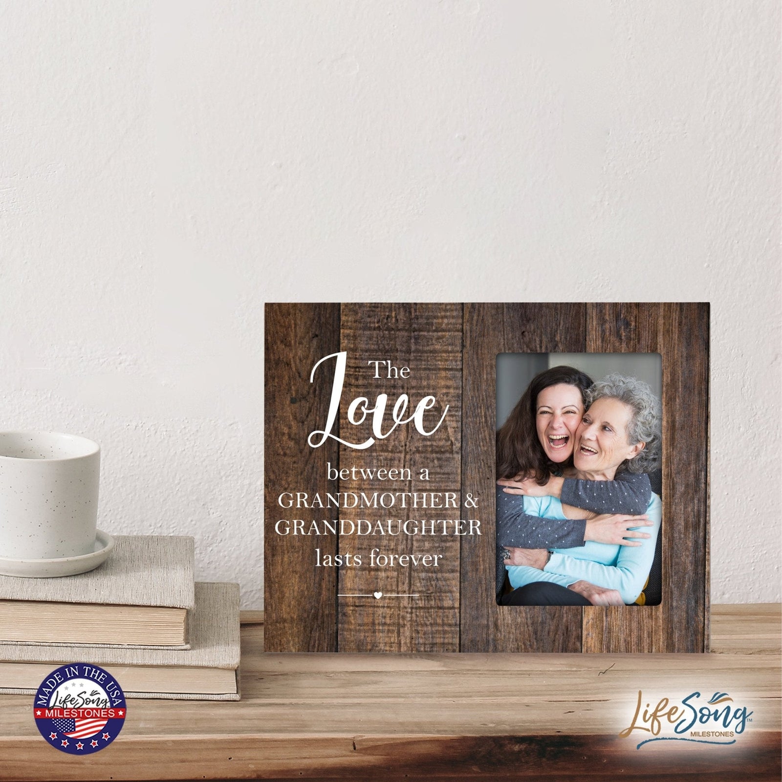 Modern Horizontal 8x10 Wooden Picture Frame Holds 4x6 Photo Home Decoration Gift Idea For Grandparents - Grandparents - LifeSong Milestones