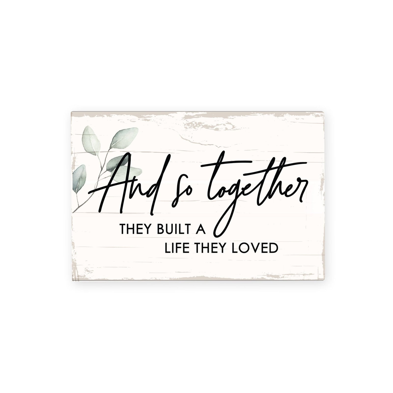 Modern Inspirational 5.5x8in Wooden Plaque Family And Home Tabletop Decor - And So Together - LifeSong Milestones