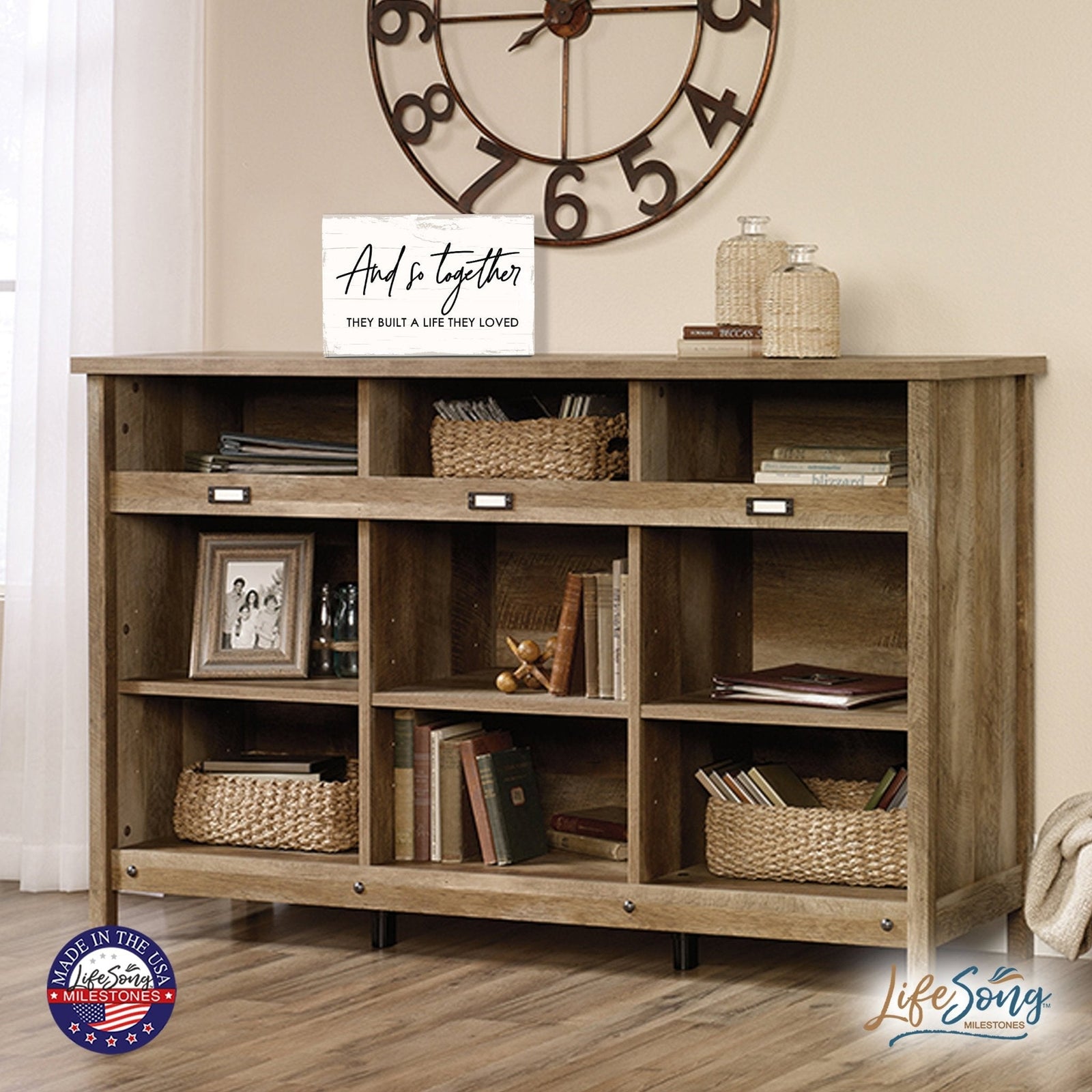 Modern Inspirational 5.5x8in Wooden Plaque Family And Home Tabletop Decor - And So Together - LifeSong Milestones